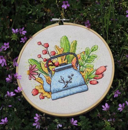 Favorite tea (Autumn) - cross stitch pattern
