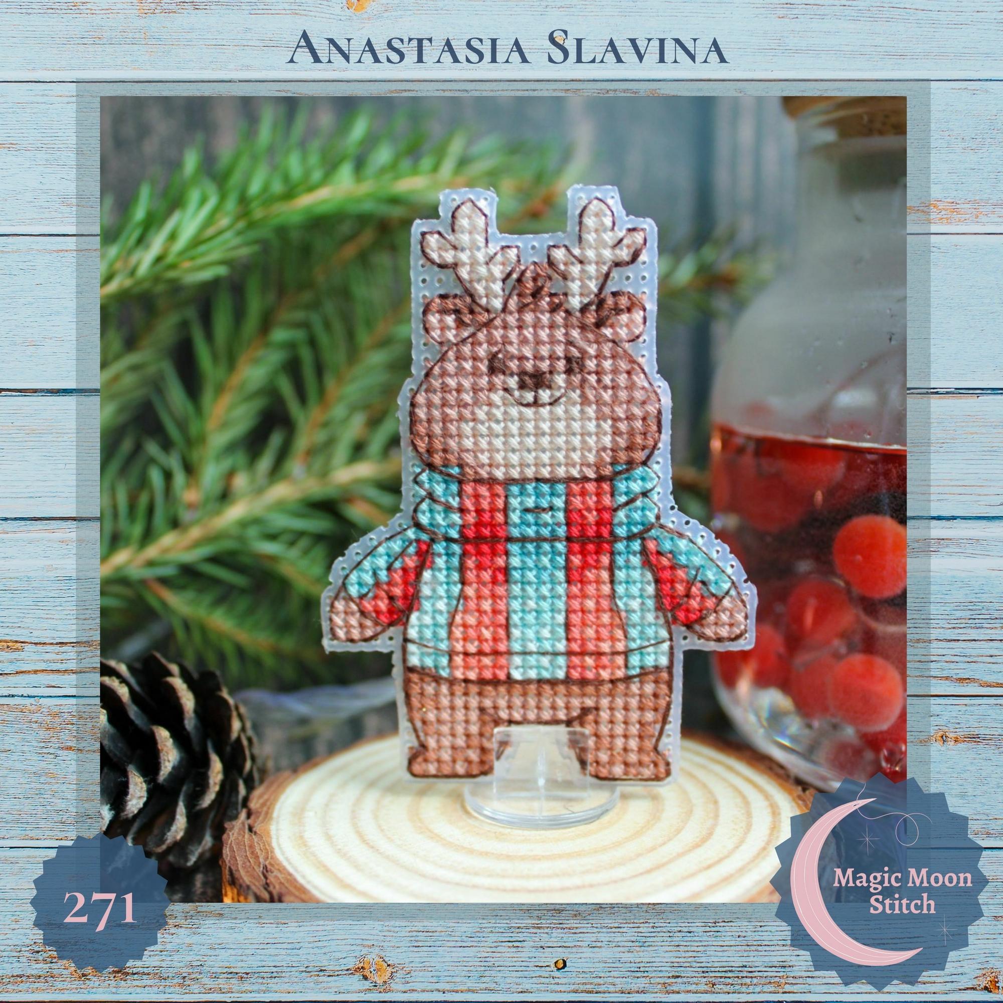 Christmas deer - cross stitch pattern