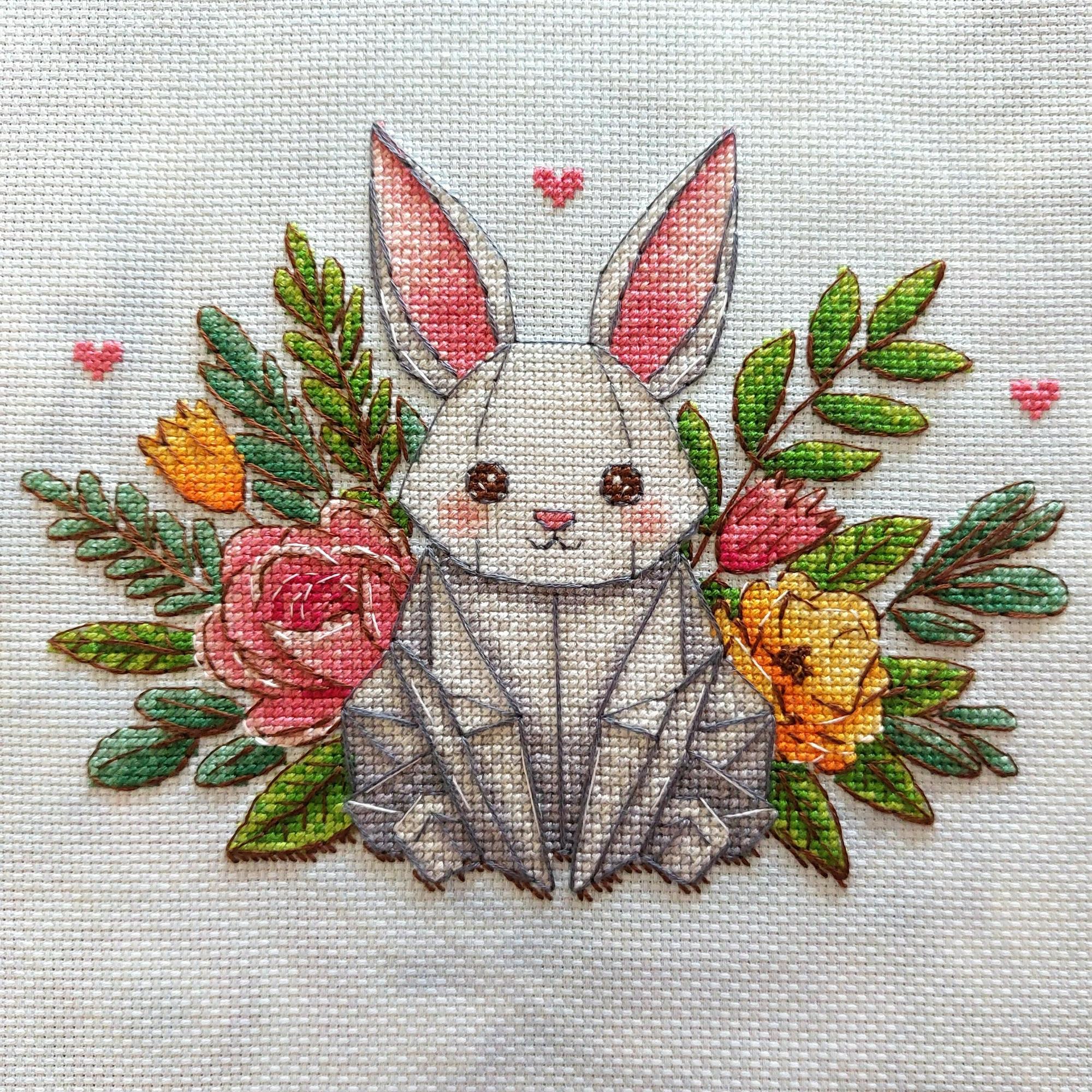 Origami rabbit - cross stitch pattern