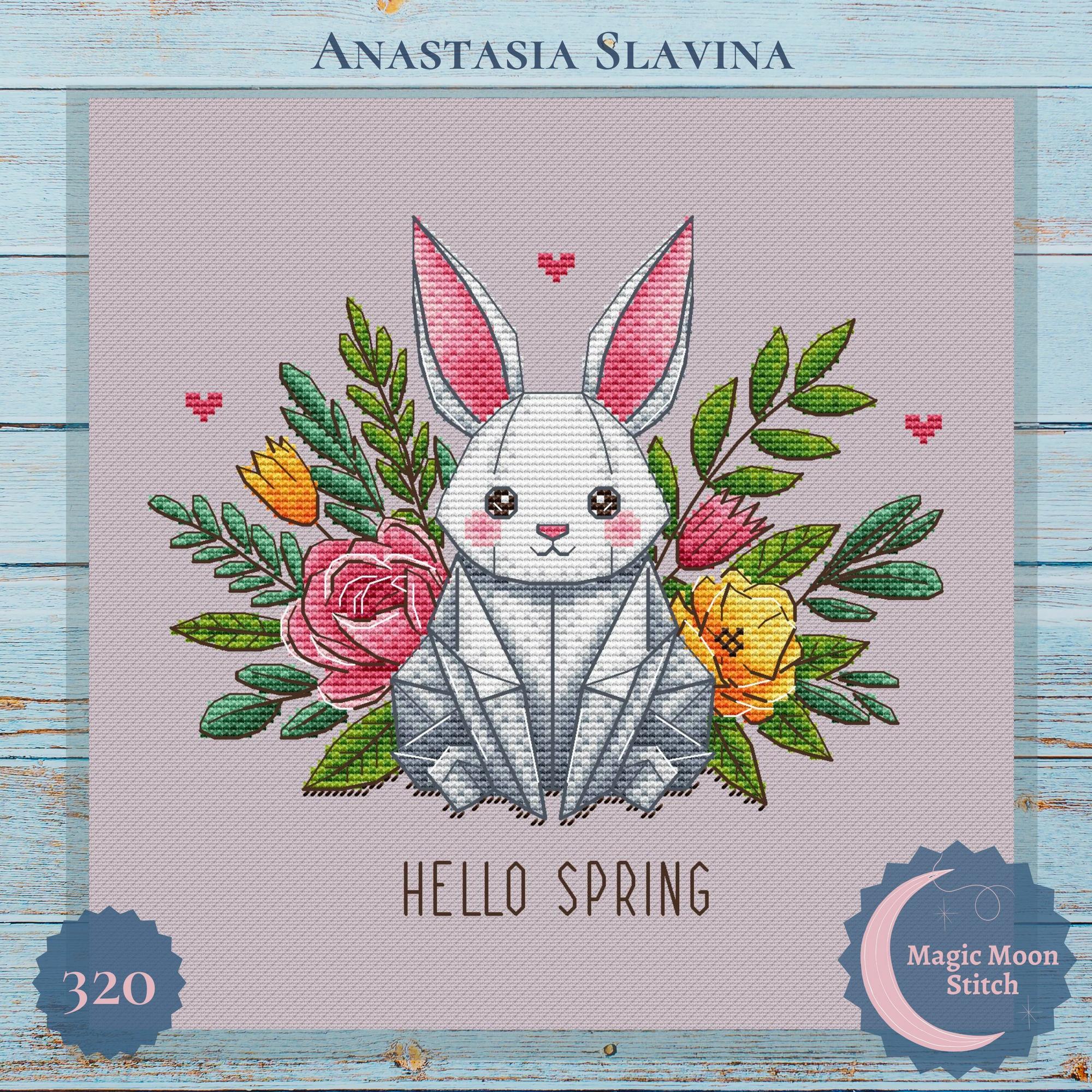 Origami rabbit - cross stitch pattern