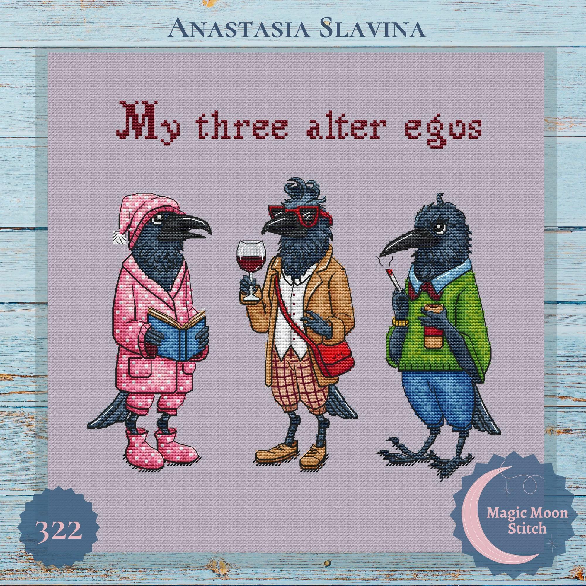 My alter egos ravens - cross stitch pattern