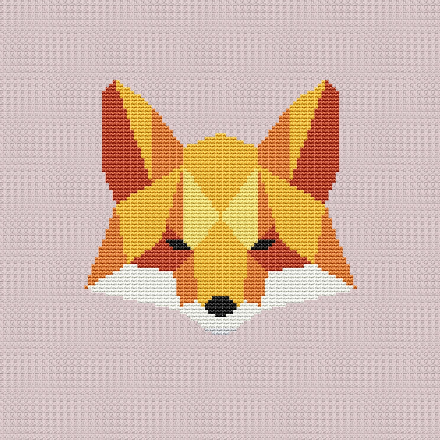 Geometric fox - cross stitch pattern