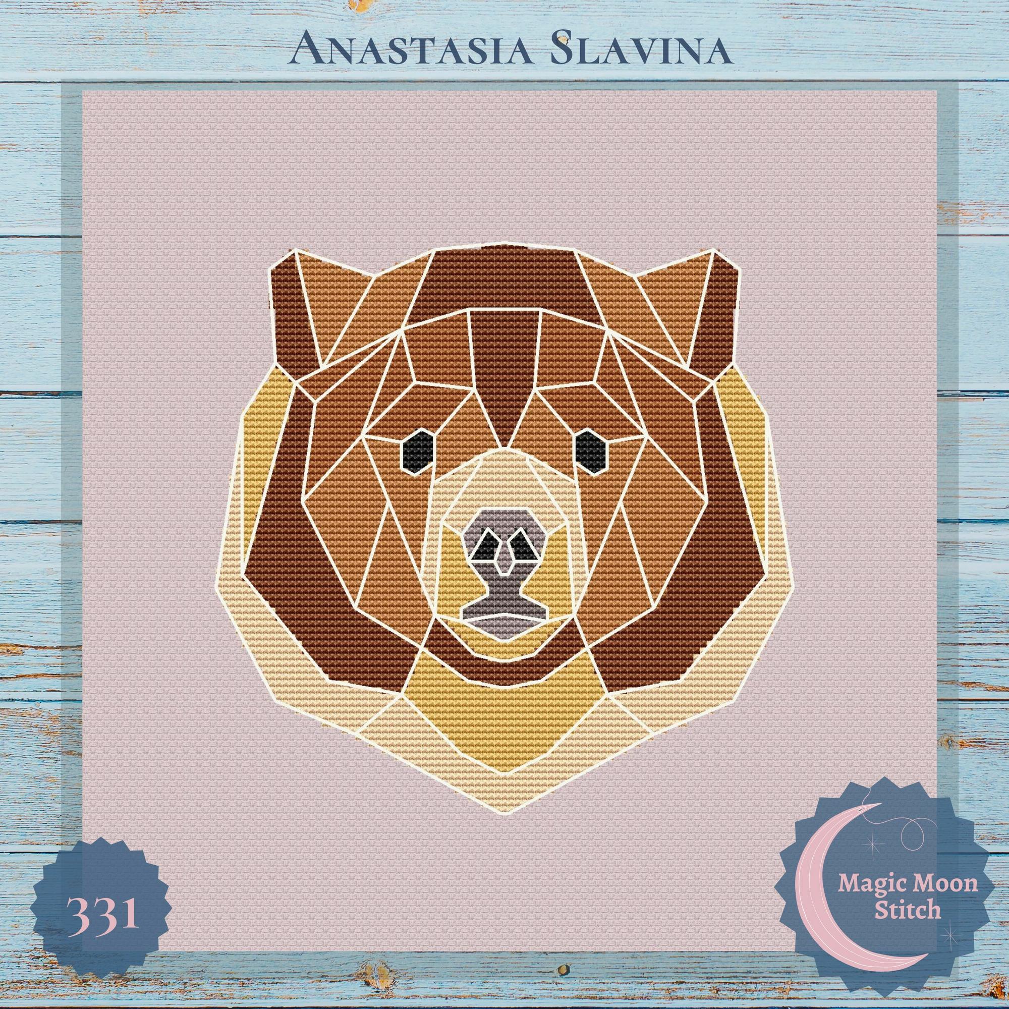 Geometric bear - cross stitch pattern