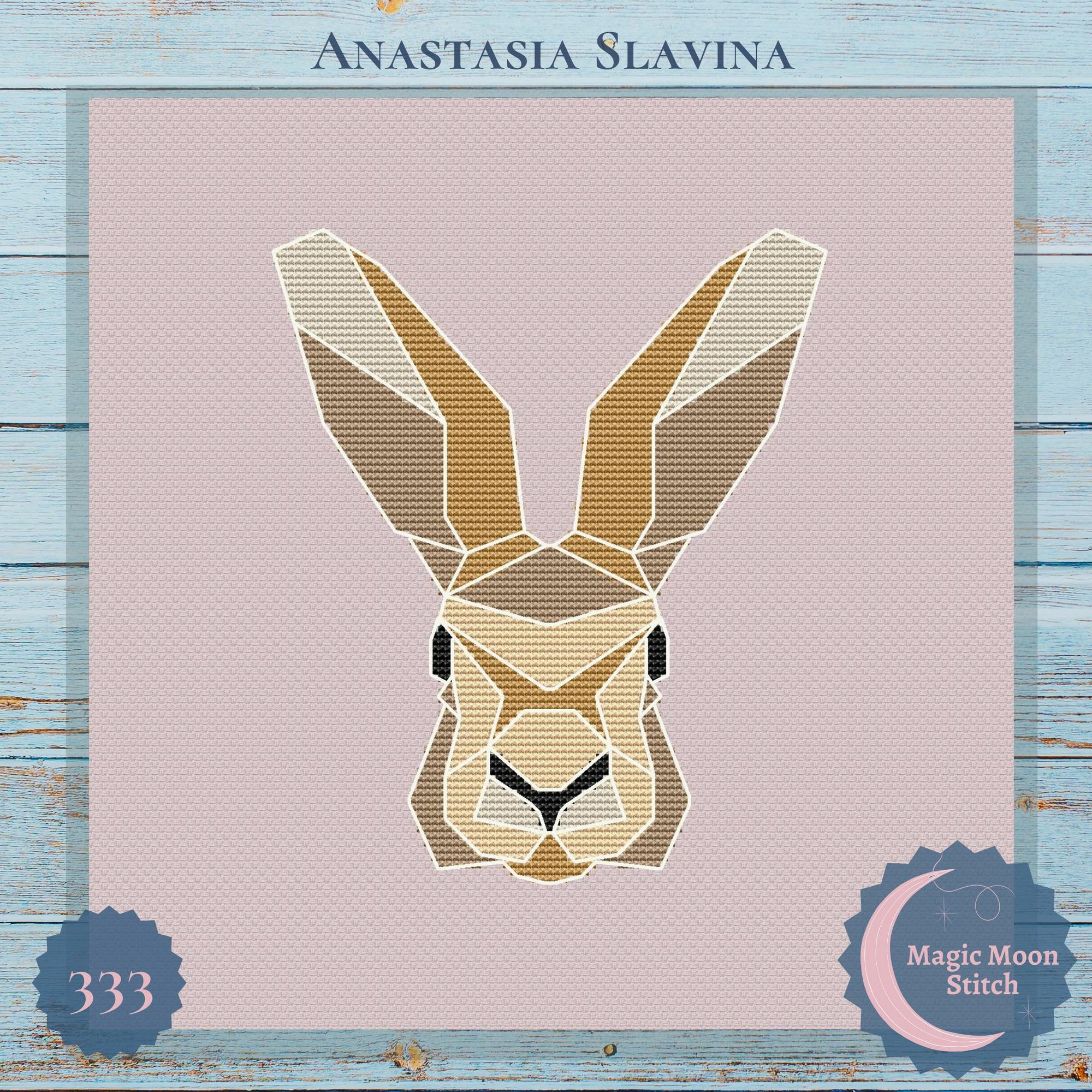 Geometric rabbit - cross stitch pattern