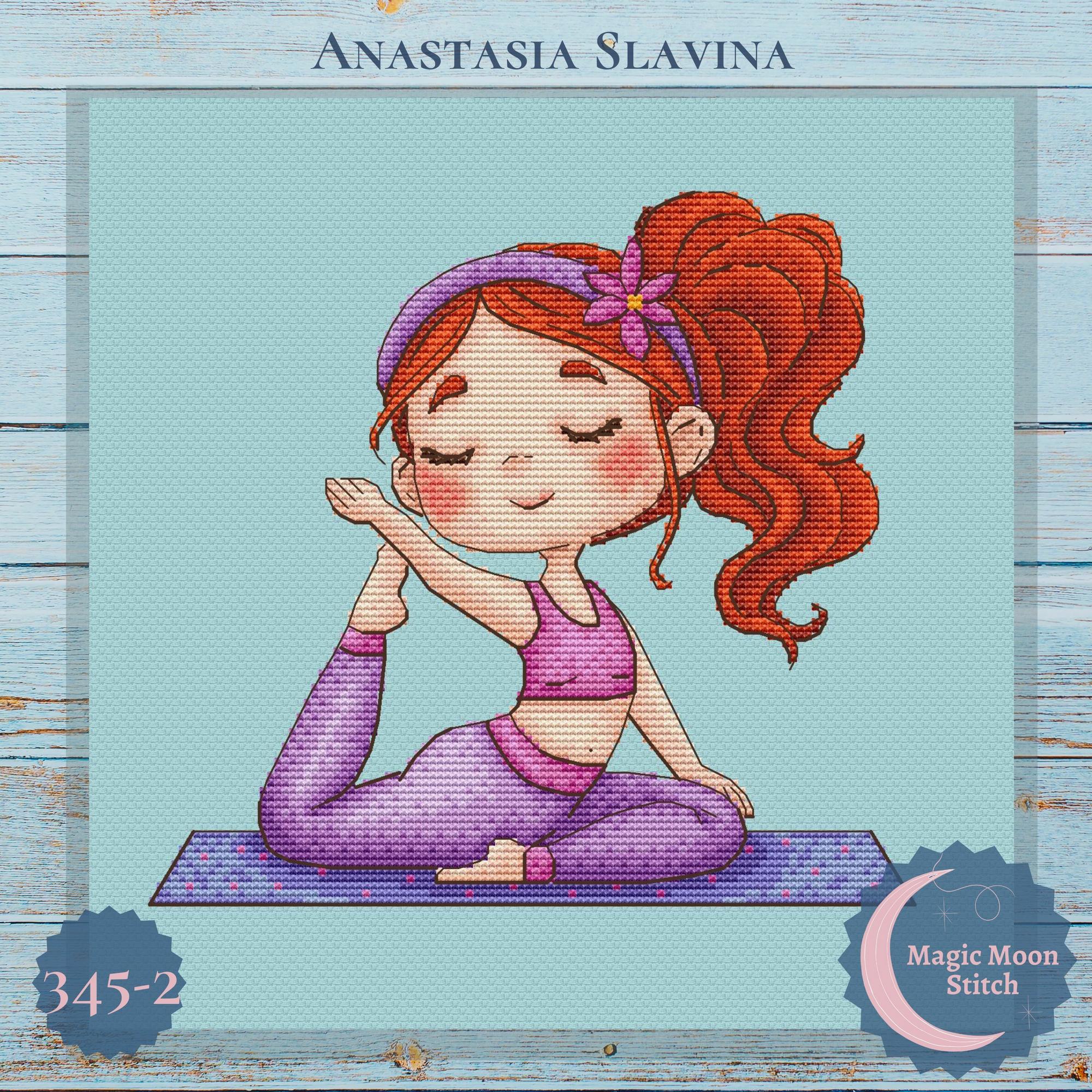 Yoga girl 2 (3 colors) - cross stitch pattern