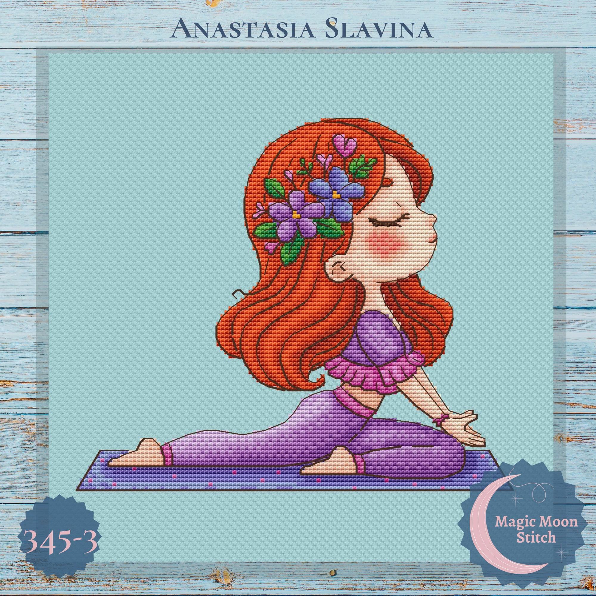 Yoga girl 3 (3 colors) - cross stitch pattern