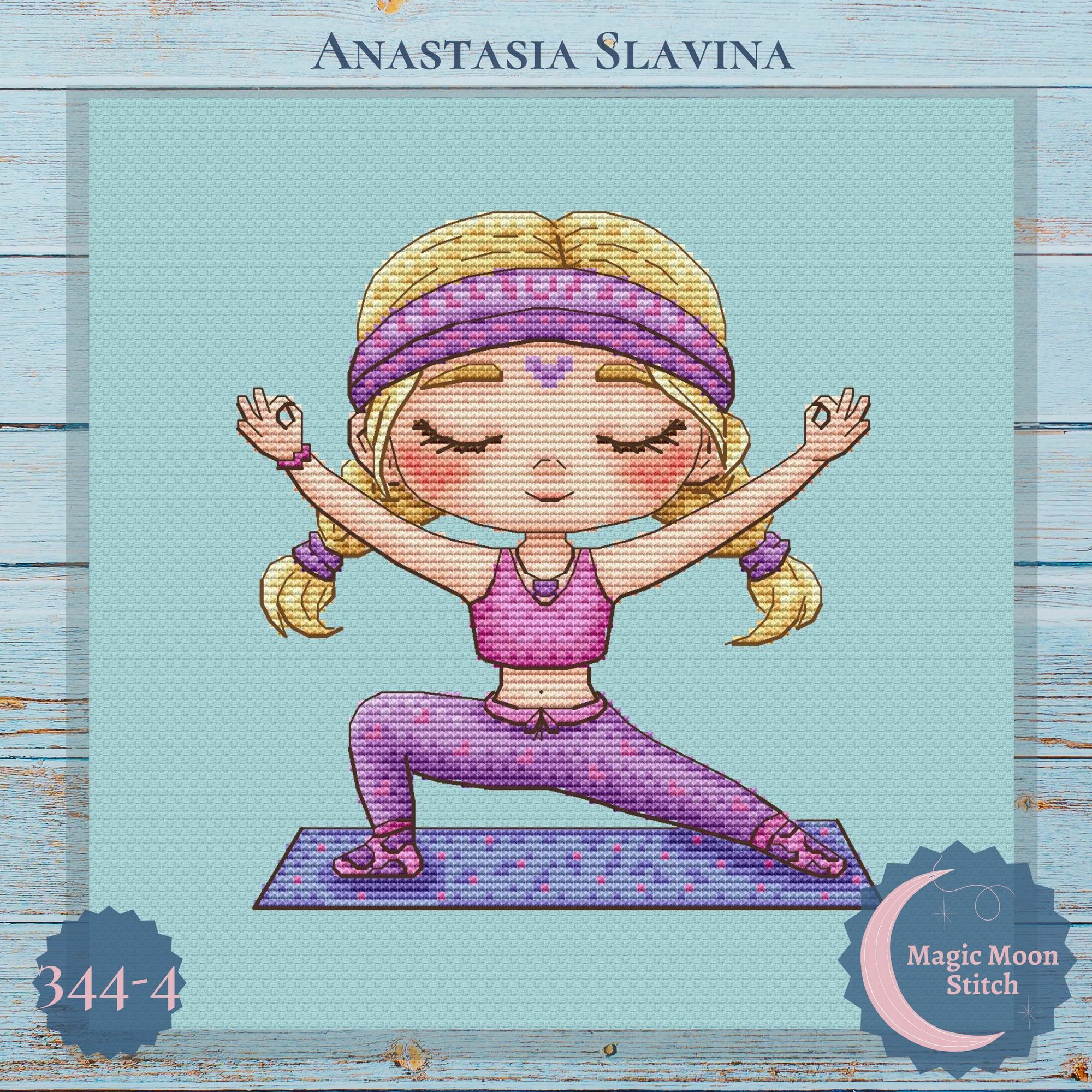 Yoga girl 4 (3 colors) - cross stitch pattern