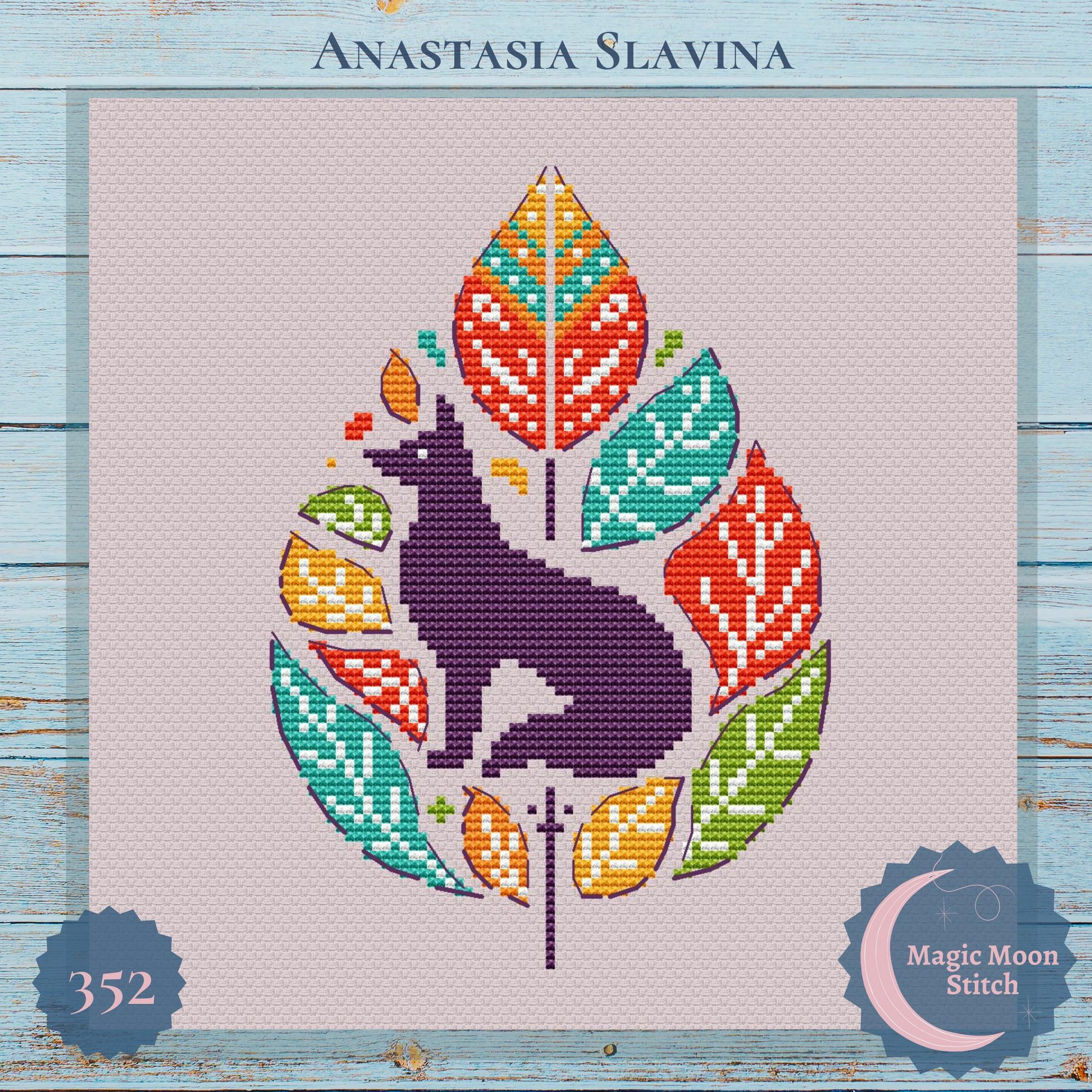 Fox leaf - cross stitch pattern
