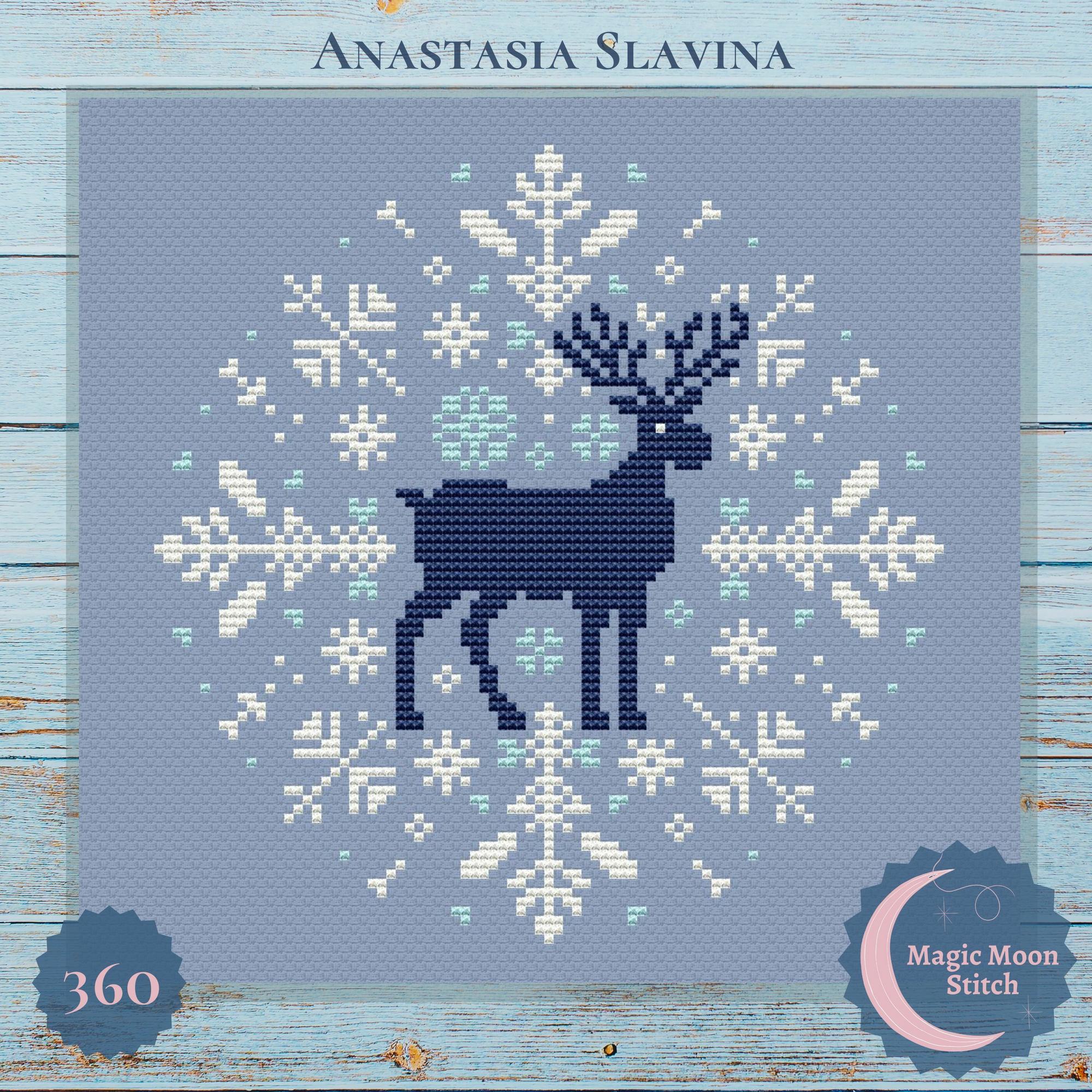 Moose snowflake - cross stitch pattern