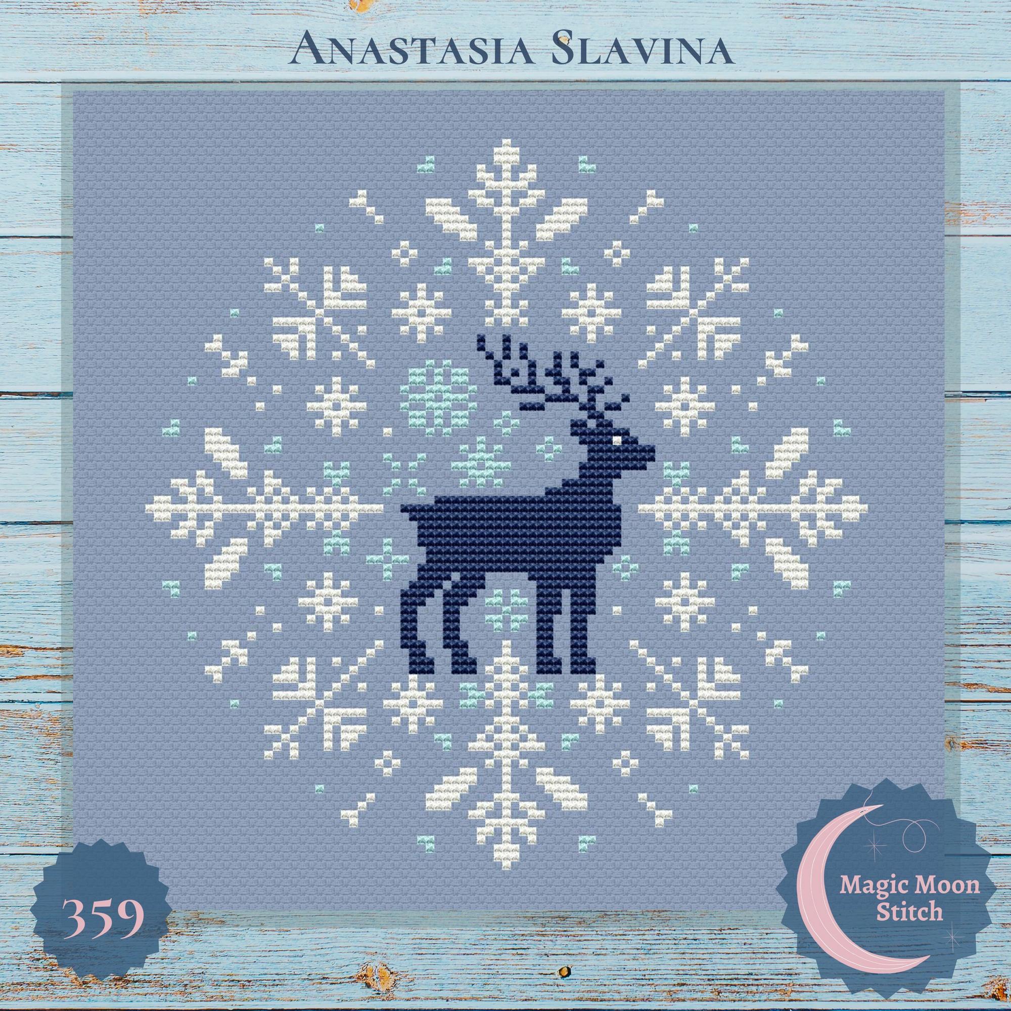 Deer snowflake - cross stitch pattern