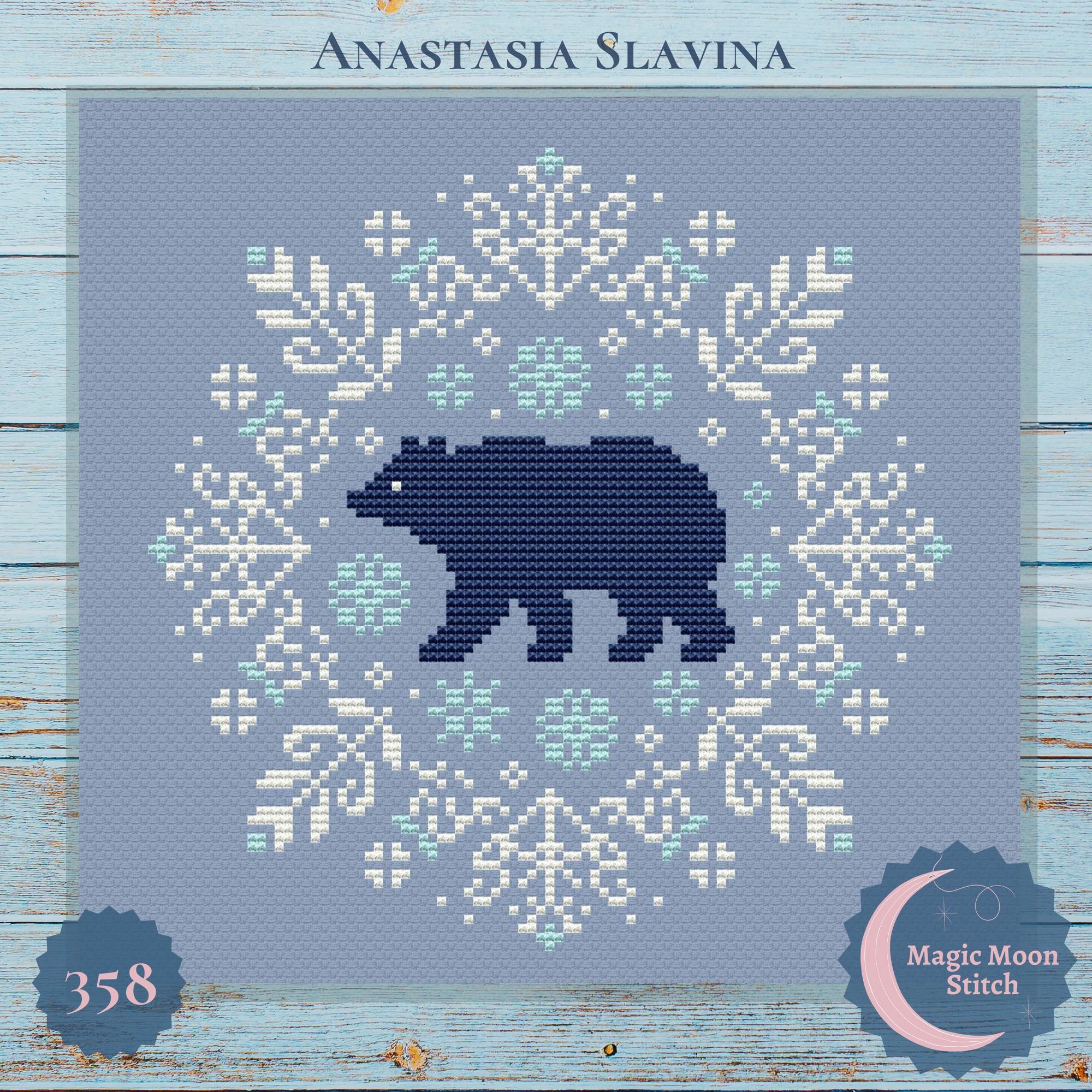 Bear snowflake - cross stitch pattern