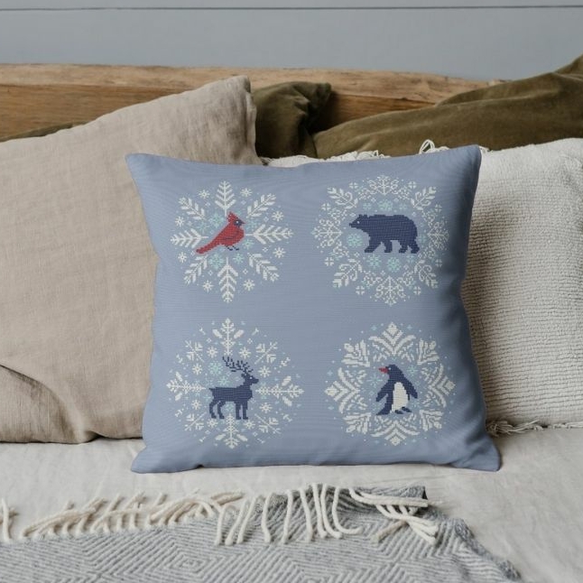 Snowflakes with animals set (with a deer)- cross stitch pattern