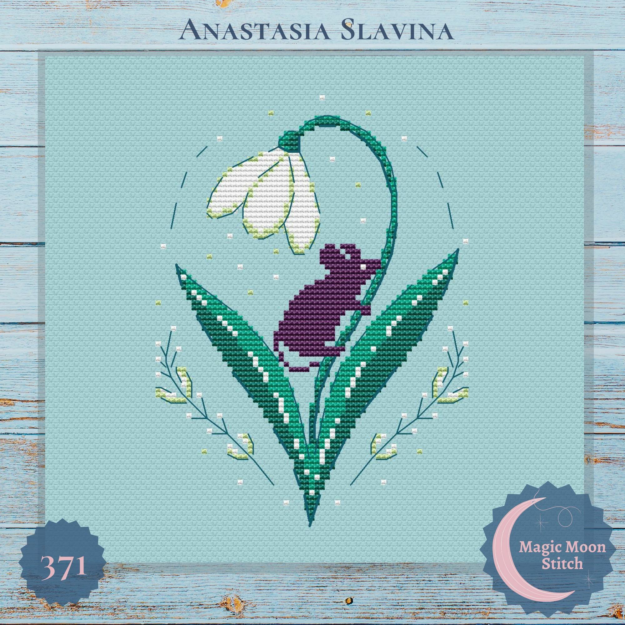 Snowdrop Mouse - cross stitch pattern