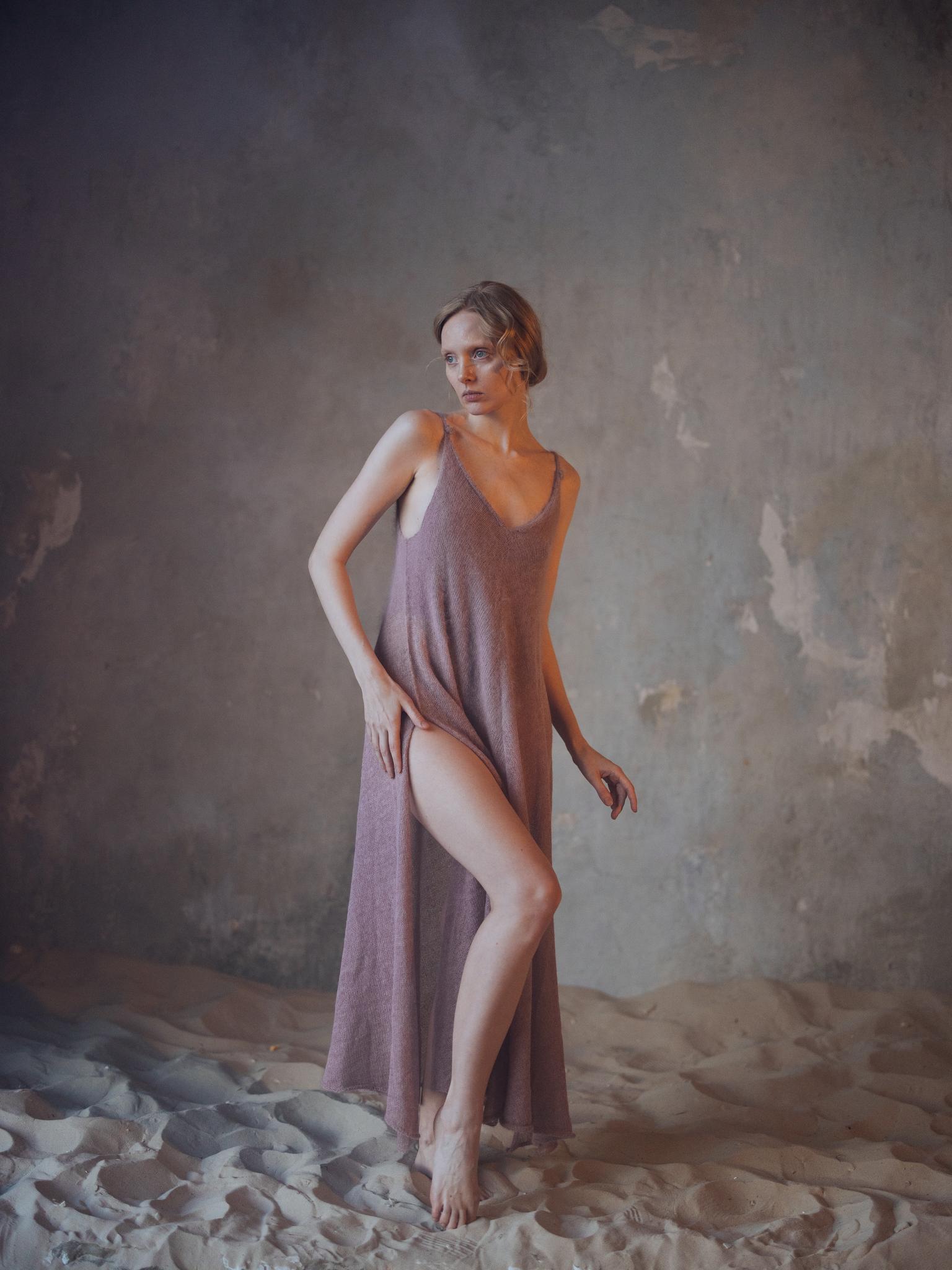 Вязаное платье из ангоры и мохера/Knitted  dress