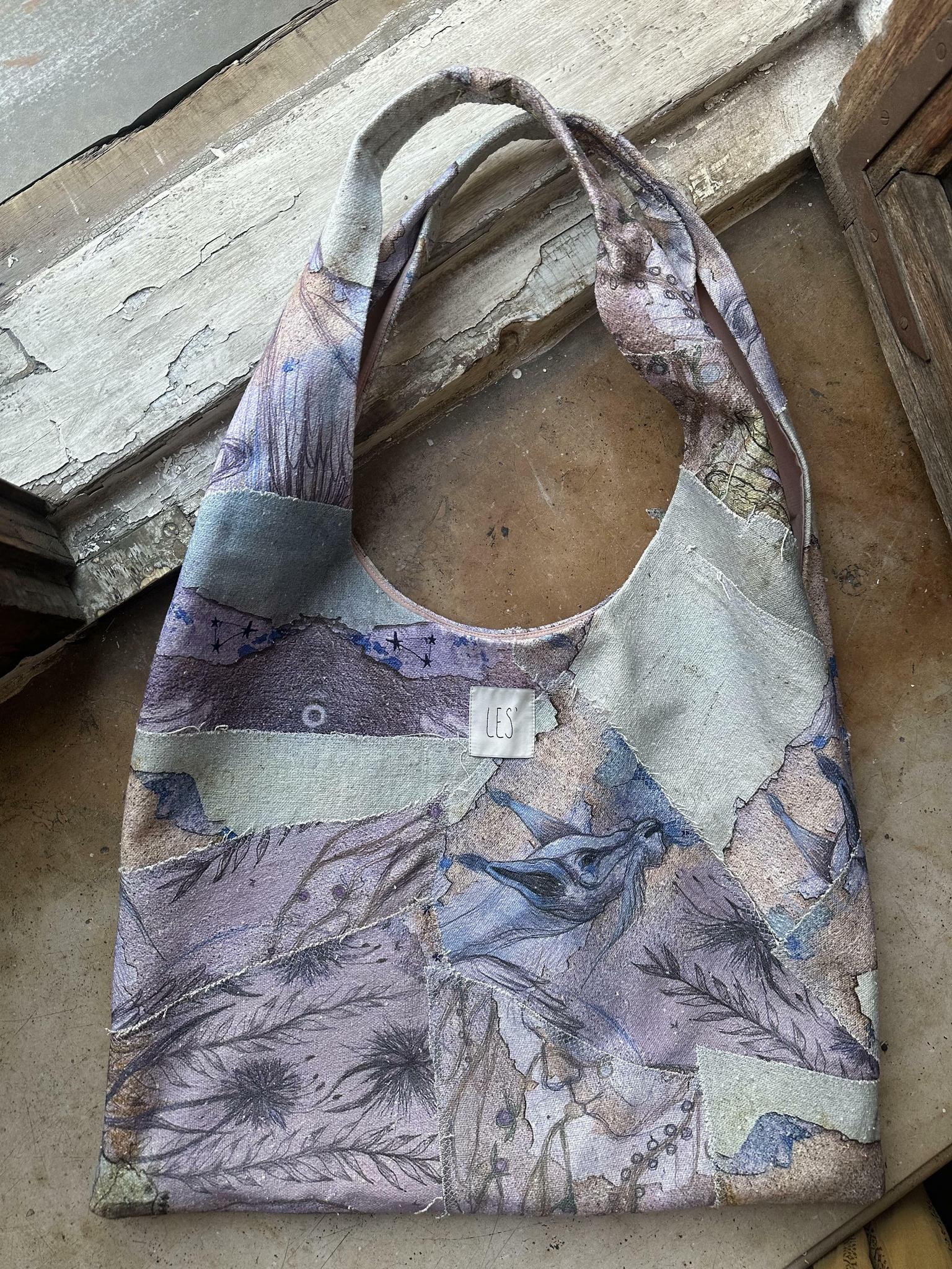 Сумка пэчворк из дикого шелка/Wild silk patchwork bag