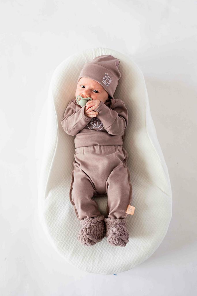 Бодик "Hello,Baby" с длин. рукавом - пыльный беж р. 0-12 мес