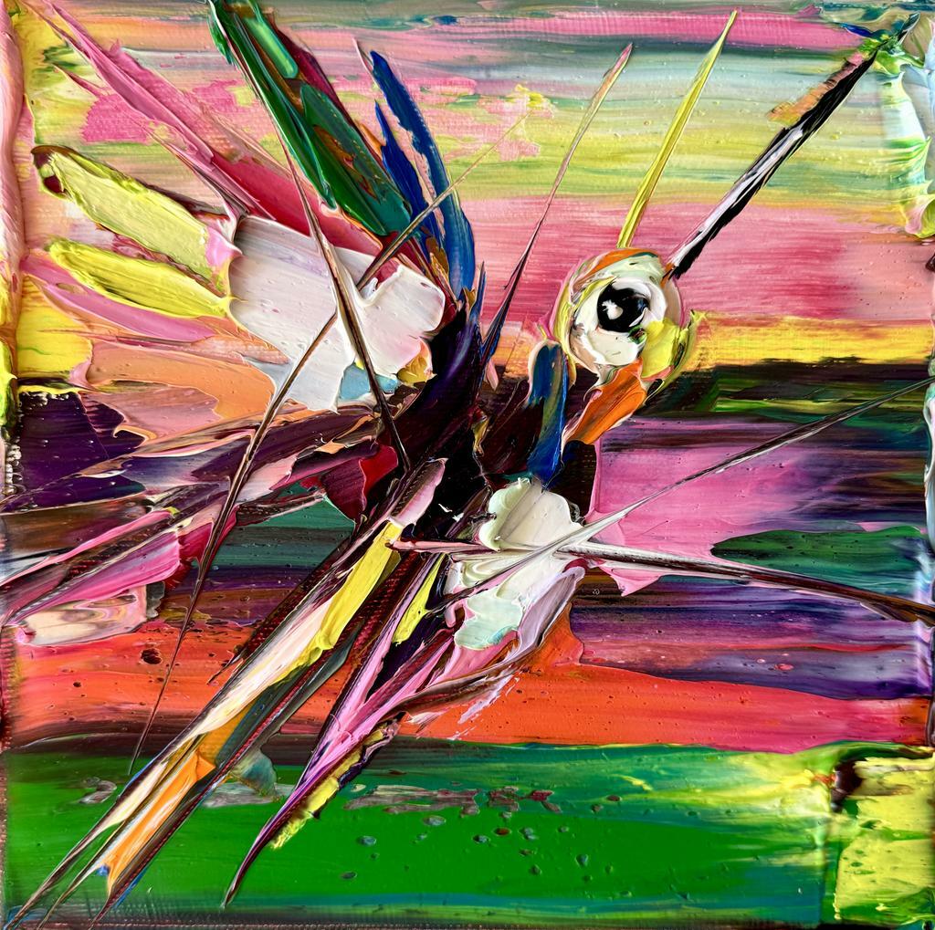 Above the tulips