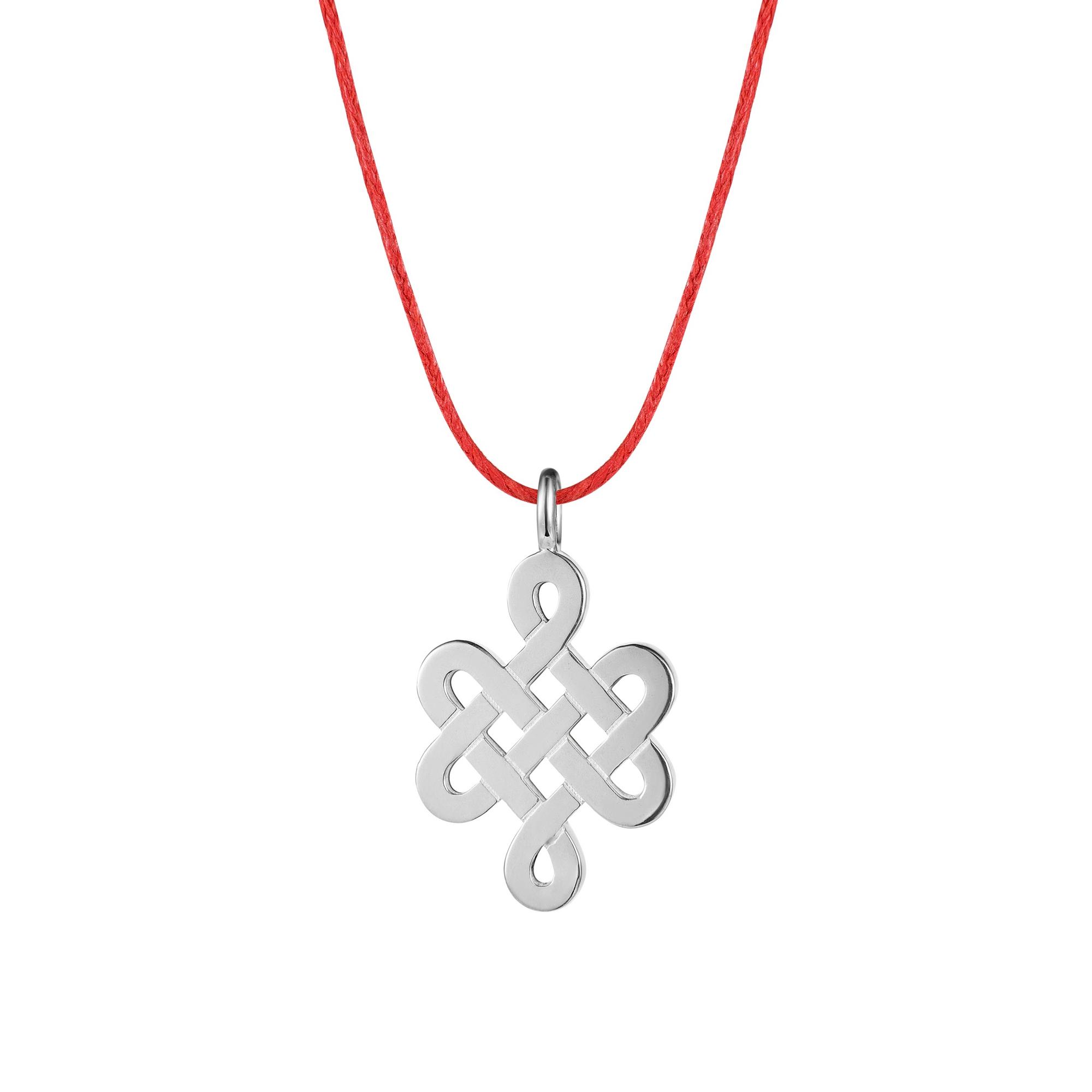 Подвеска 'Endless Knot' (Бесконечный узел) на тибетском шнуре (1 м)
