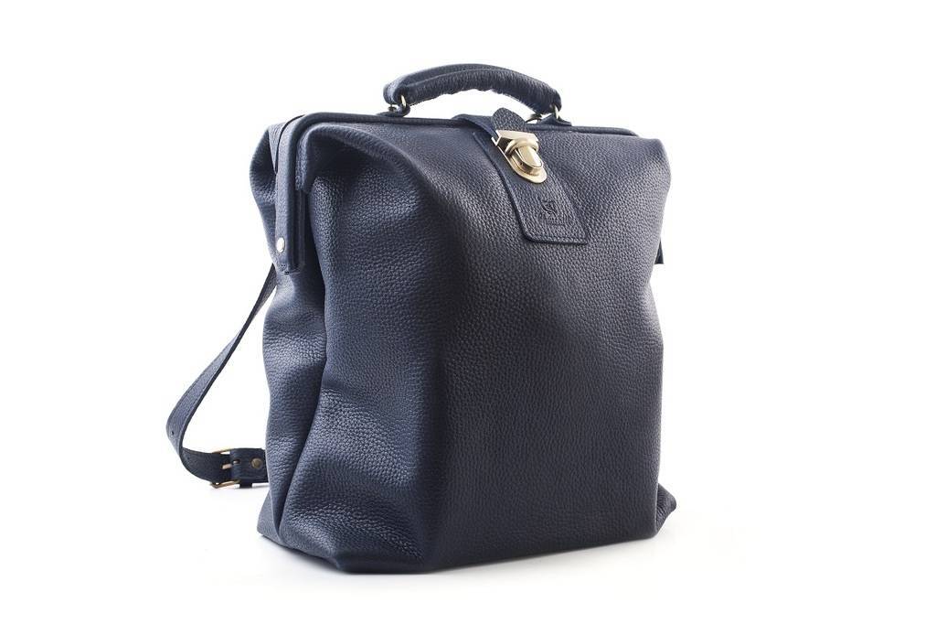 Кожаный рюкзак City Navy