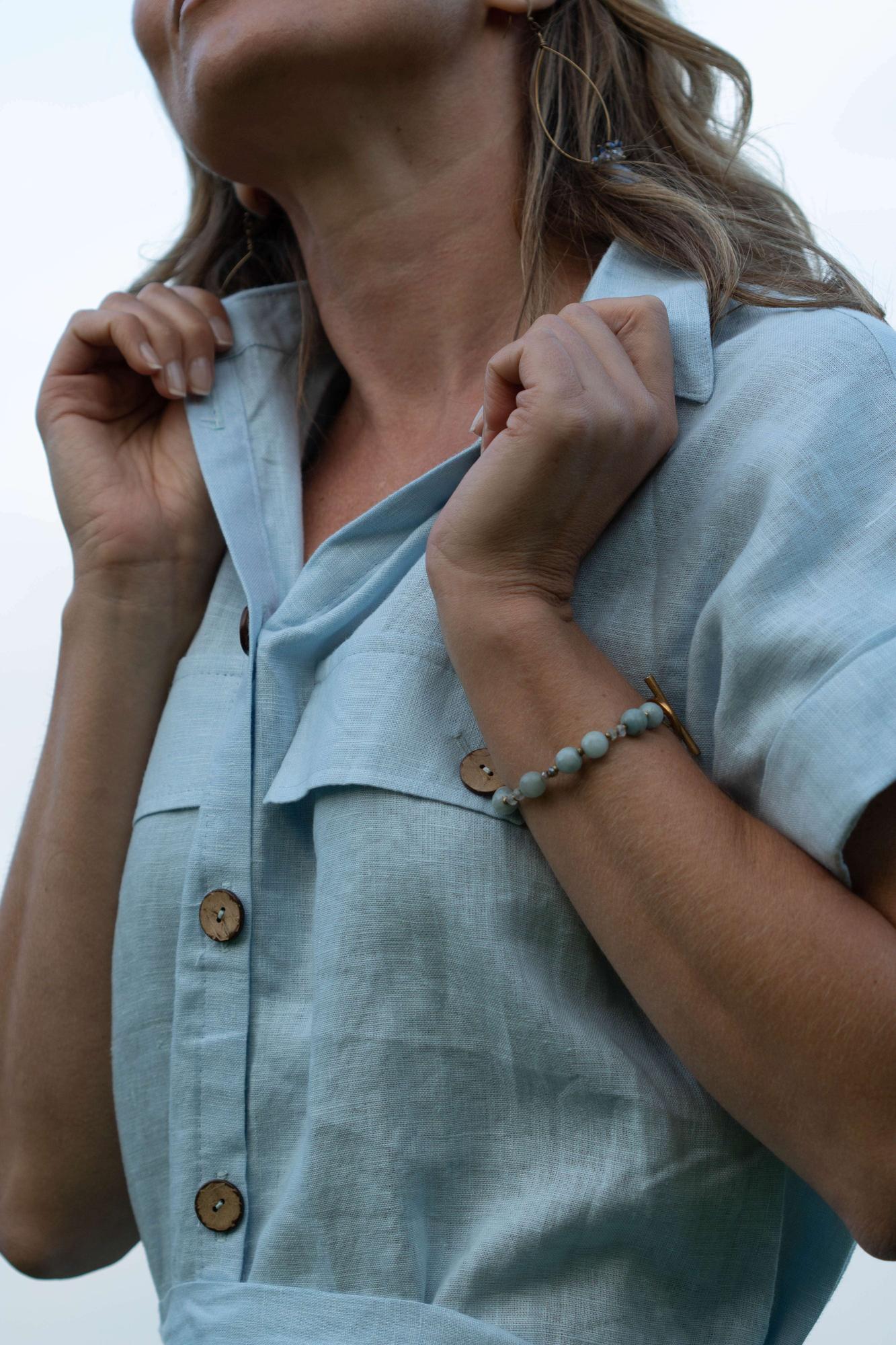 LINEN SHIRT-DRESS NEBO