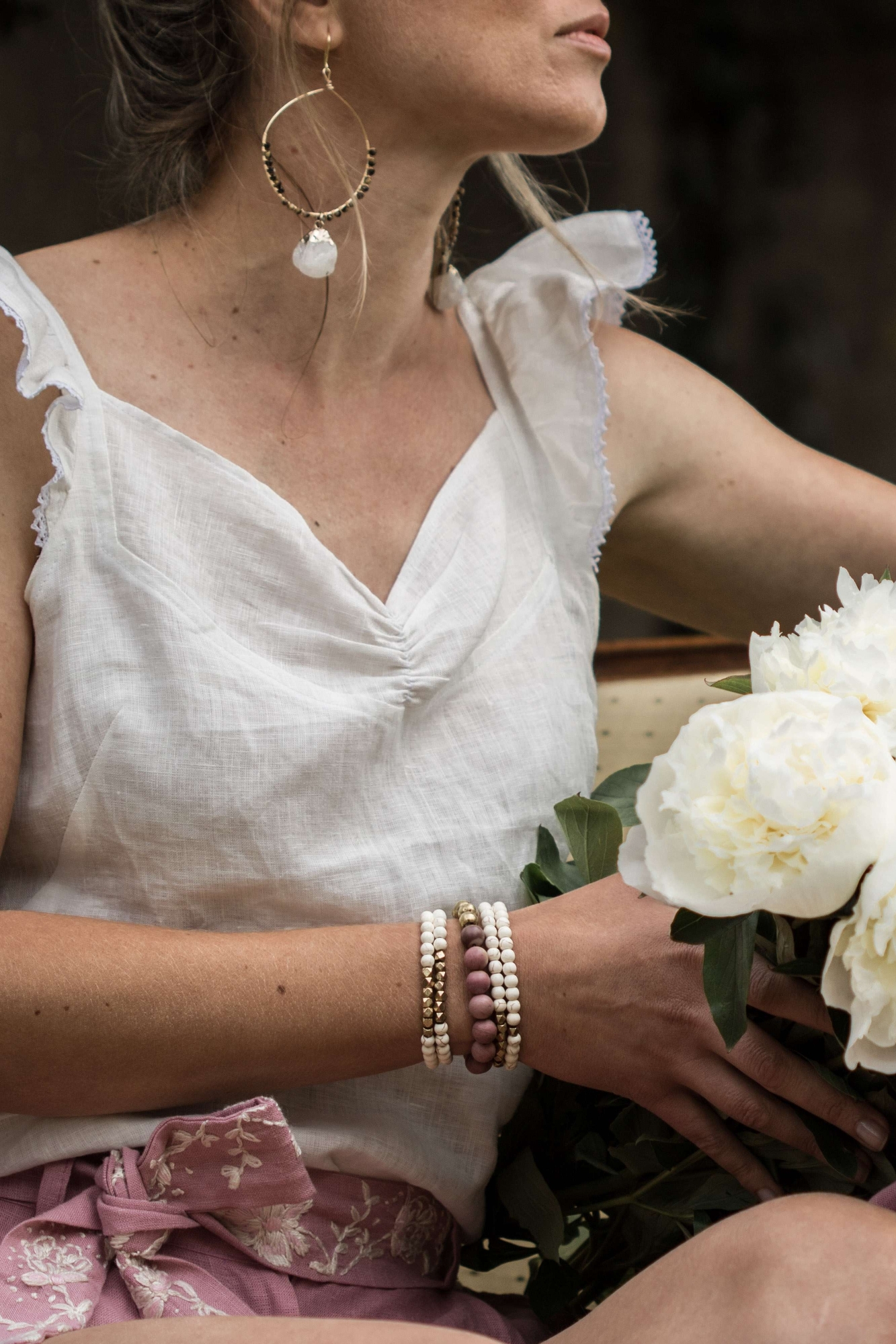 WHITE BLOUSE WITH FRILLS HELOISE
