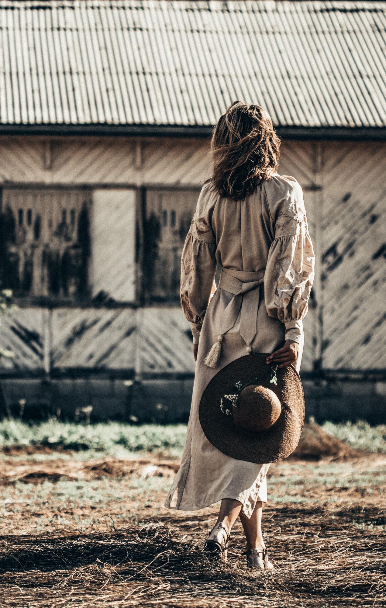 BEIGE LINEN DRESS NOEMIE