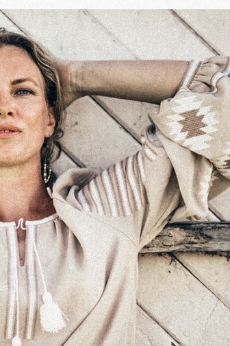 EMBROIDERED LINEN SHIRT  GEOPATRE