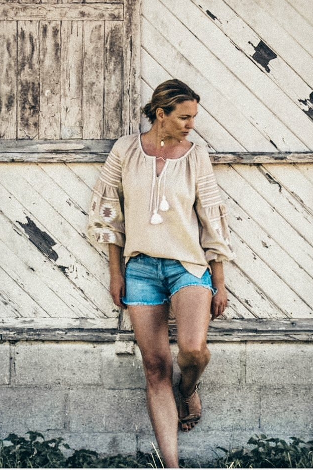 EMBROIDERED LINEN SHIRT  GEOPATRE