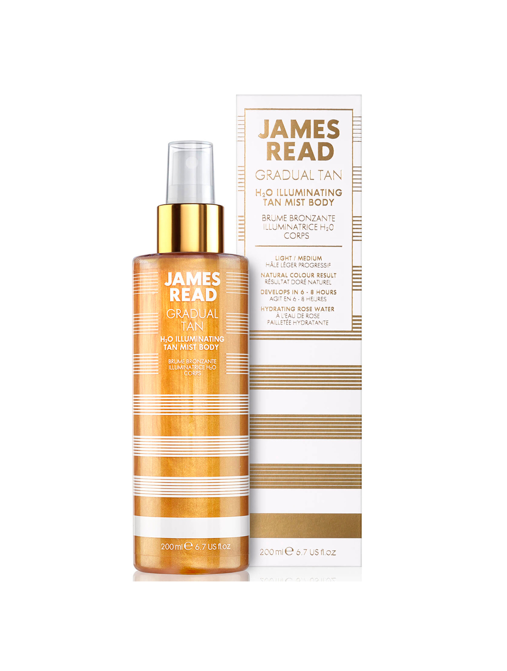 James Read H2O Illuminating Tan Mist Body - Мерехтливий спрей для тіла з ефектом автозасмаги на FreshBeauty.com.ua