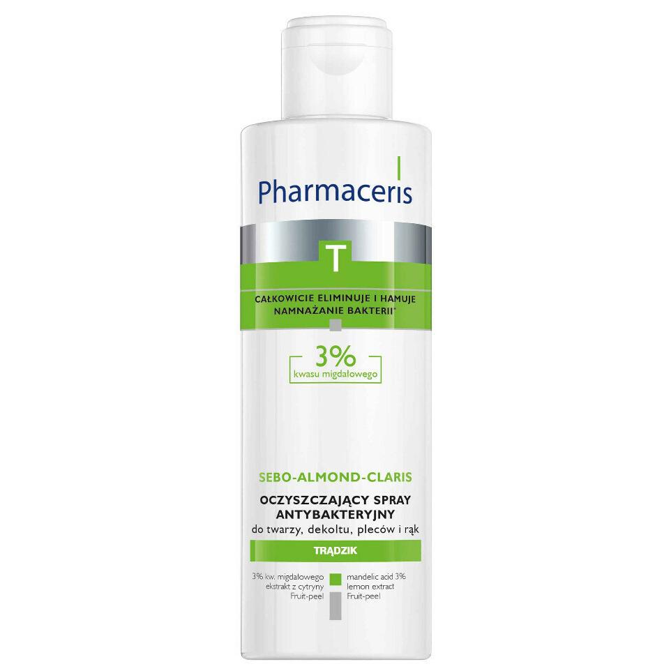 PHARMACERIS T Sebo-Almond-Claris Bacteriostatic Cleansing Solution - Бактеріостатична рідина для обличчя, області декольте і спини з 3% мигдальної кислотою