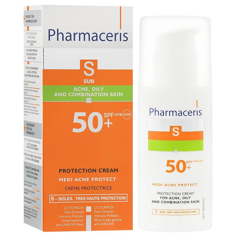 PHARMACERIS S Medi Acne Protect Cream SPF50 - Сонцезахисний крем для шкіри з акне