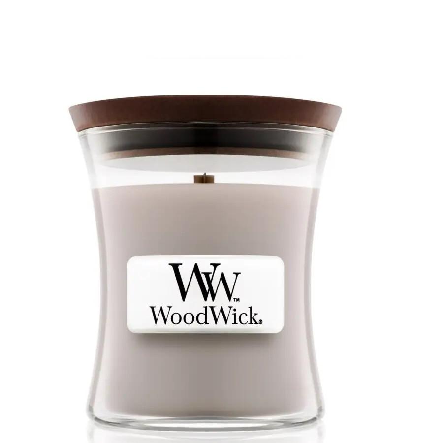 WOODWICK Mini Wood Smoke - Ароматична свічка з ароматом кедра і тліючого вугілля