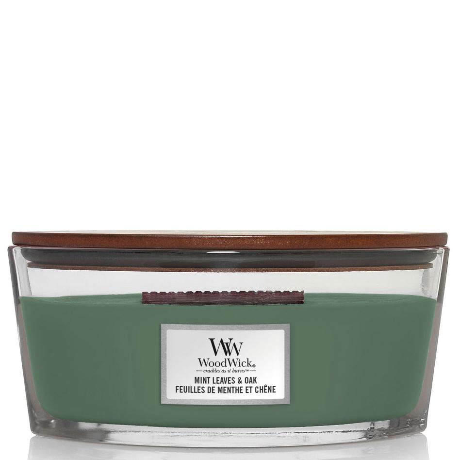 WOODWICK Ellipse Mint Leaves & Oak  - Ароматична свічка з нотами м'яти та дуба