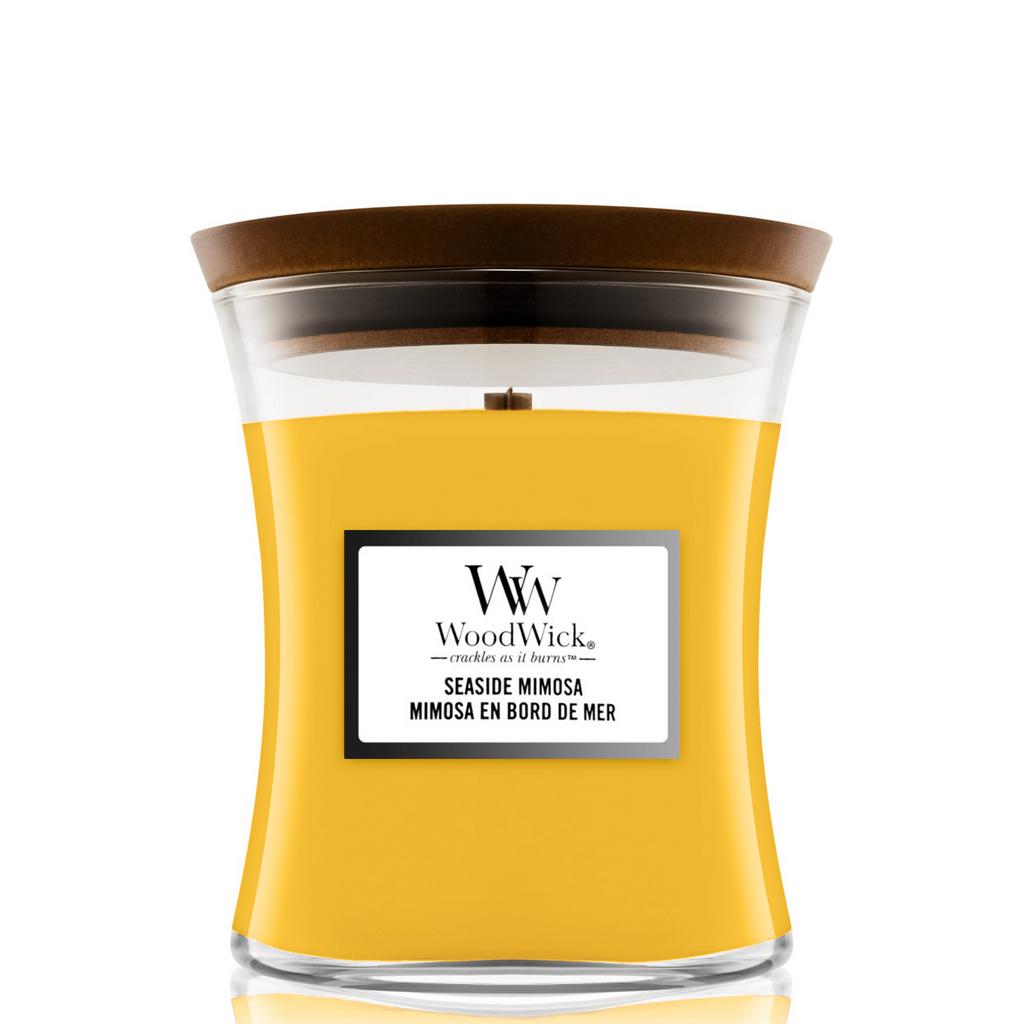 WOODWICK Medium Seaside Mimosa - Ароматична свічка з ароматом цитрусових, винограду