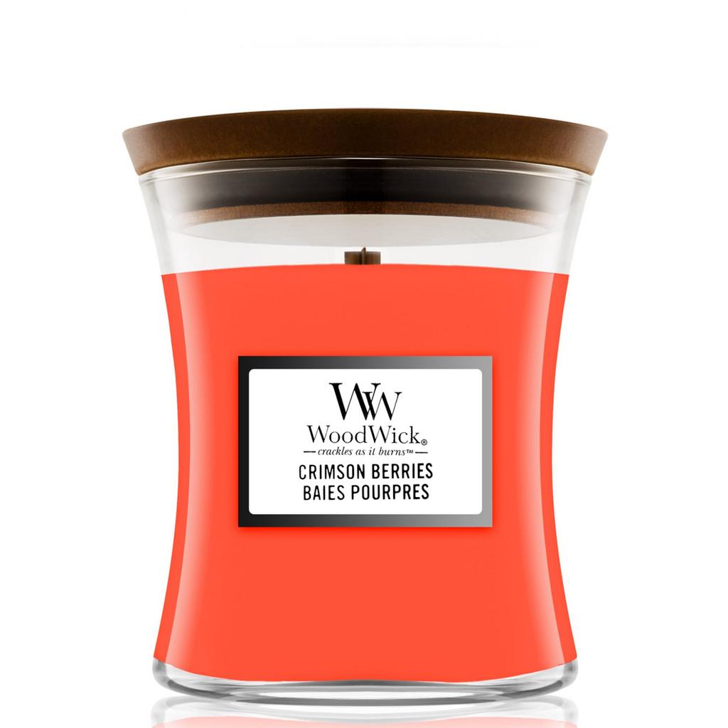 WOODWICK Mini Crimson Berries - Ароматична свічка з нотами різдвяних ягід