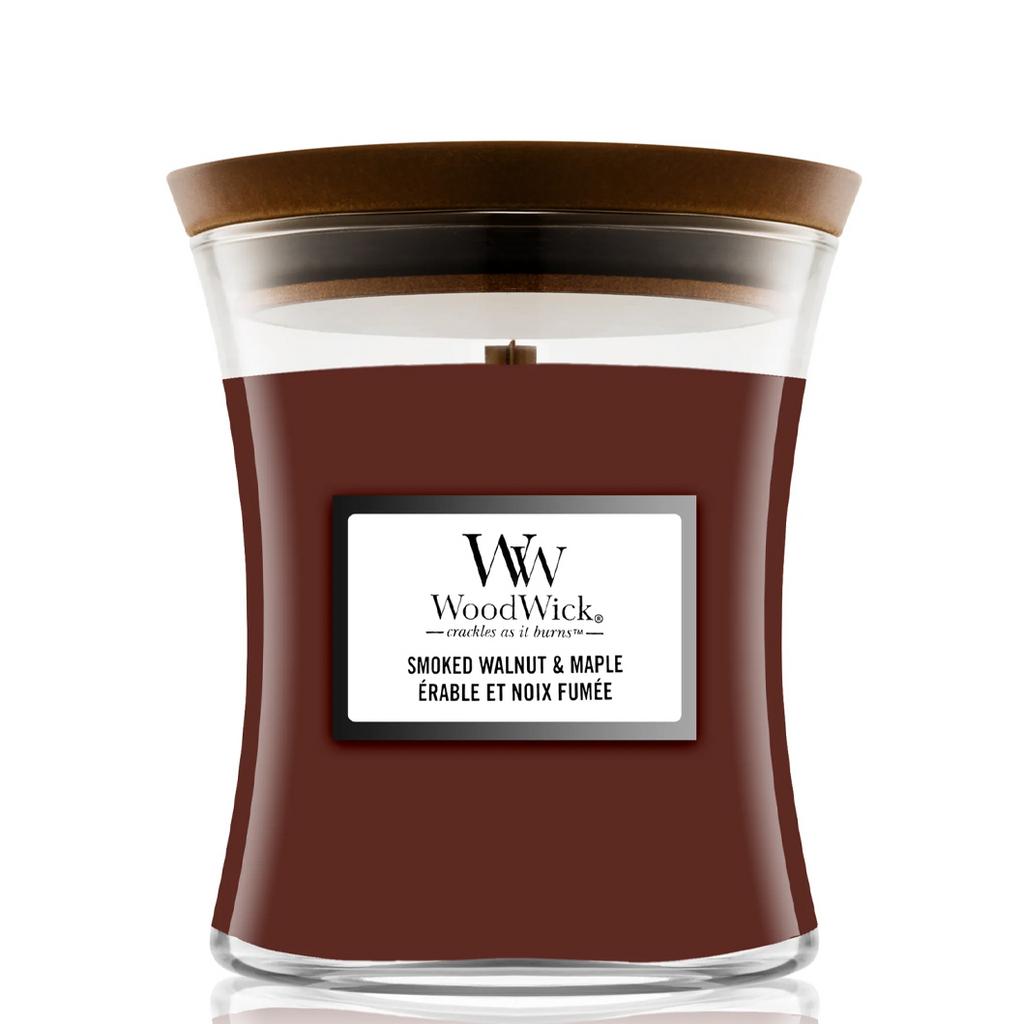 WOODWICK Mini Smoked Walnut & Maple - Ароматична свічка з ароматом копченого горіха і клена