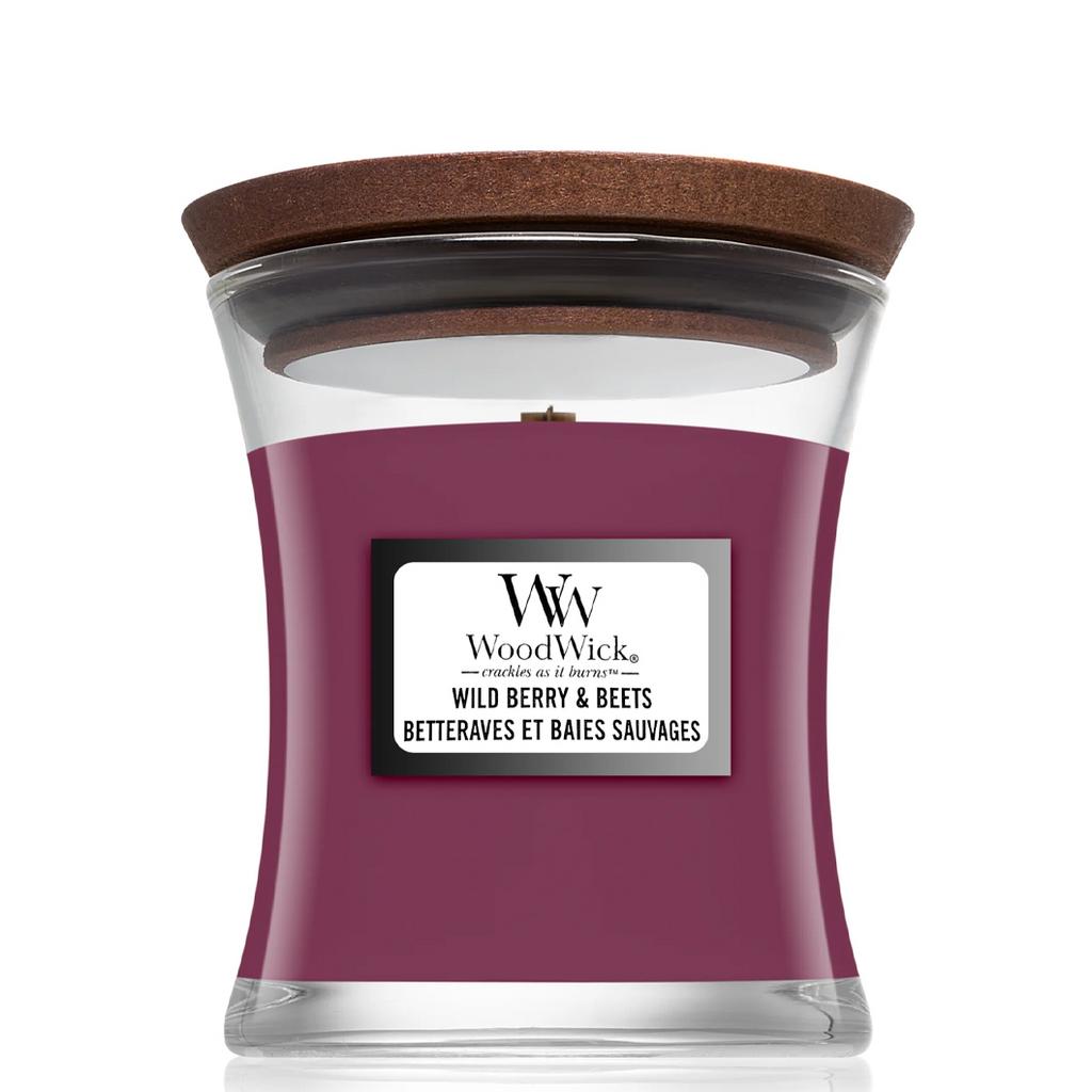 WOODWICK Mini Wild Berry & Beets - Ароматична свічка з ароматом буряка, ягід та апельсину