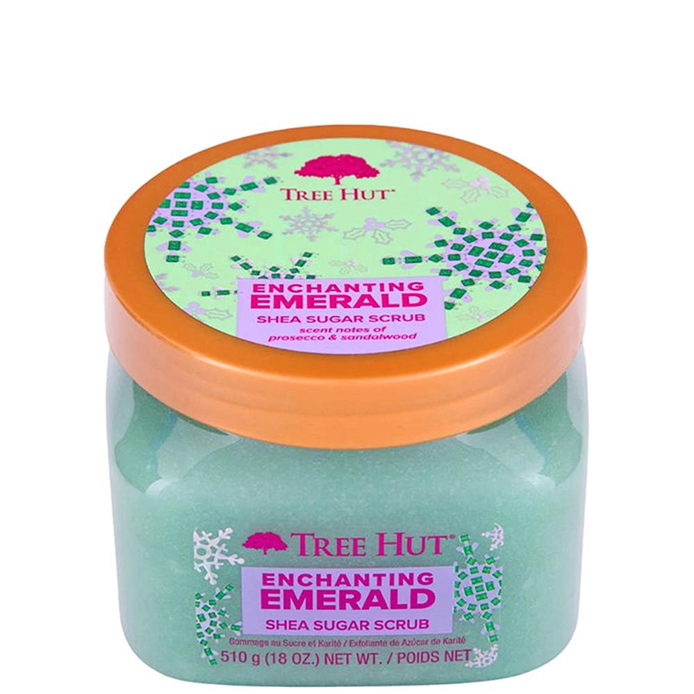 TREE HUT Enchanting Emerald Sugar Scrub – Цукровий скраб для тіла з ароматом просекко, сандалового дерева та мускусу