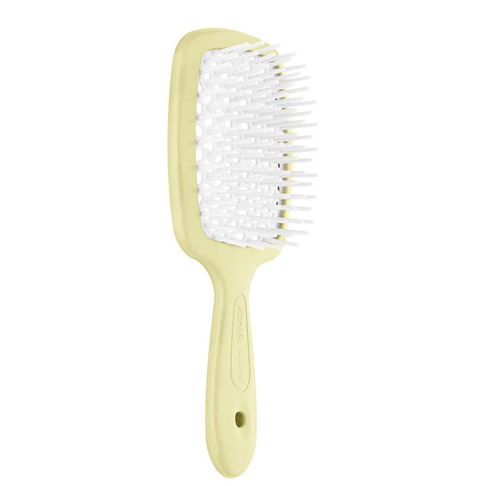 Janeke Superbrush Small Yellow & White - Щітка для волосся Жовта з білим