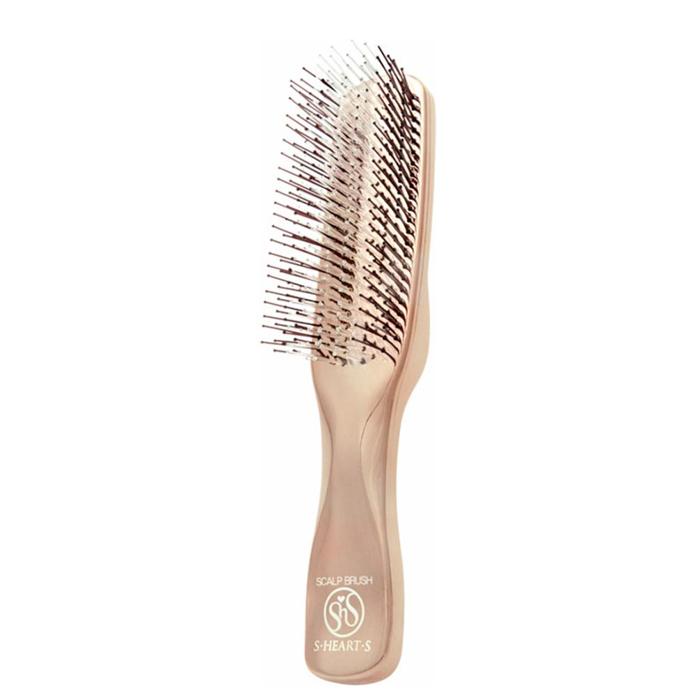 S-HEART-S Scalp Brush World Premium Long Pink Gold - Масажна щітка для волосся
