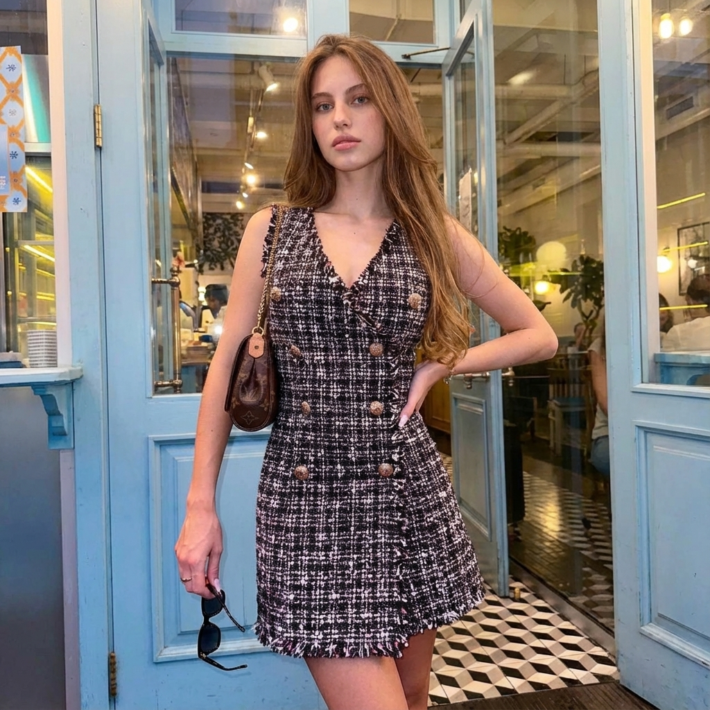 Сукня твідова чорна букле