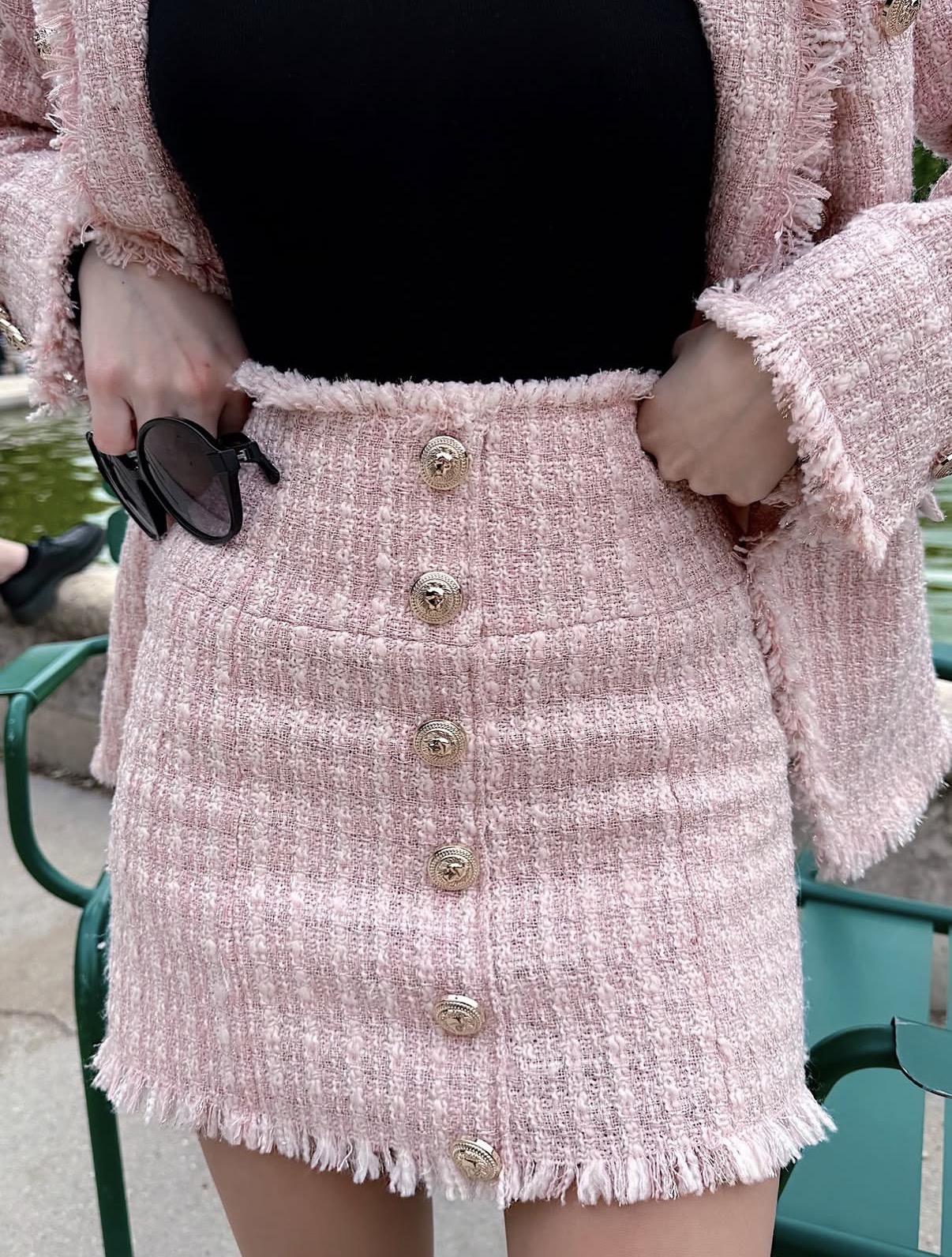 Спідниця твідова рожева