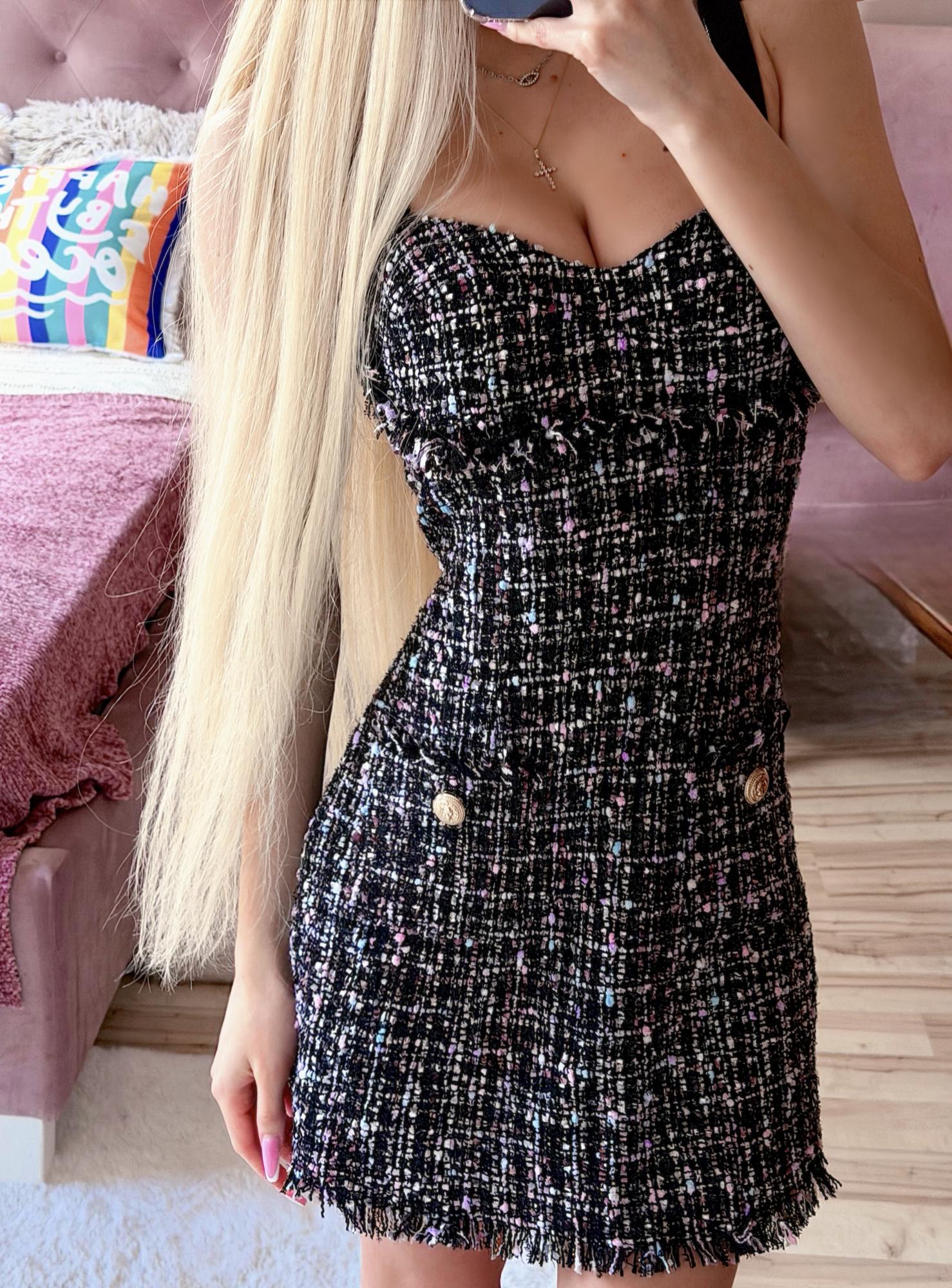 Сукня твідова літня чорна