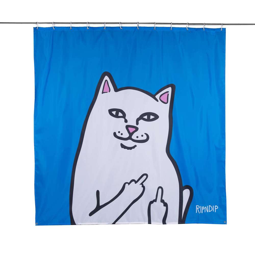 Шторка для душа RIPNDIP Lord Nermal Shower Curtain Blue из летней коллекции  бренда, доступна на сайте скейтшопа OddDays с доставкой по России.