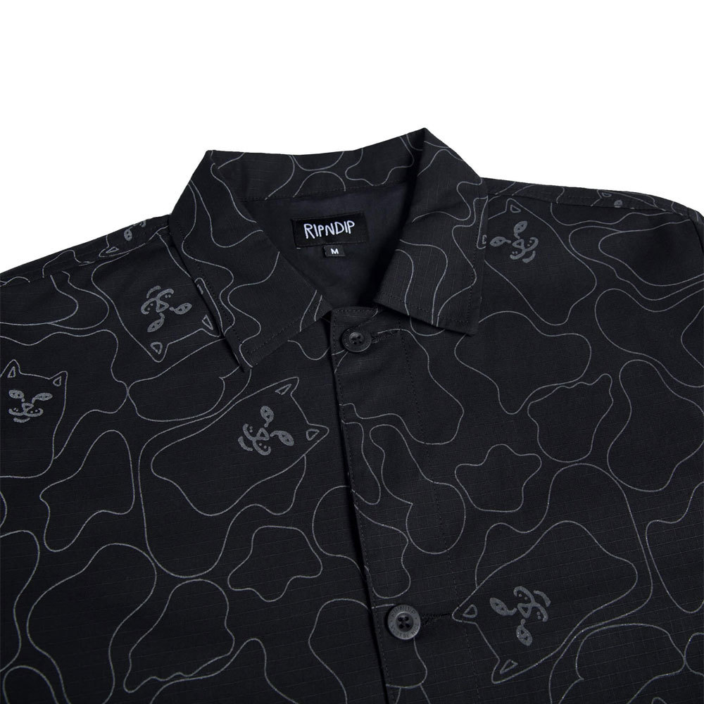 RIPNDIP Nermal Line Camo Military Jacket 3M Black OddDays