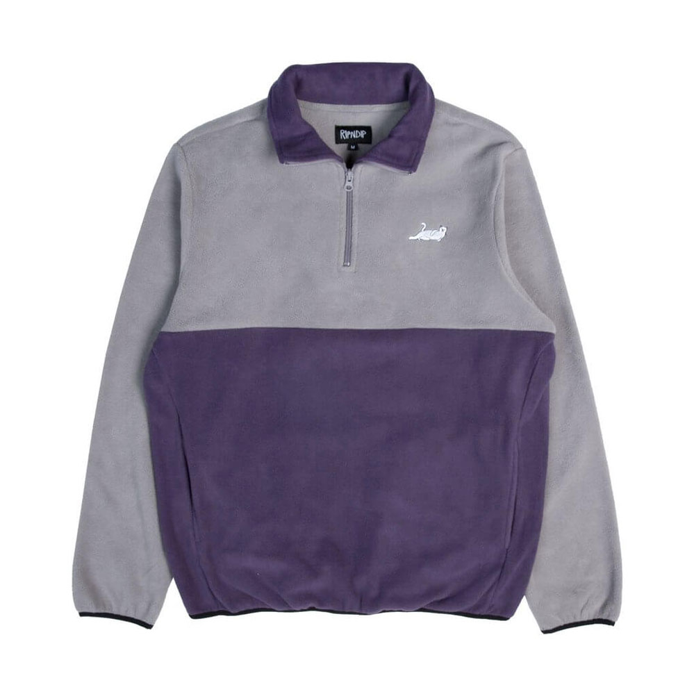 Толстовка RIPNDIP Castanza Half Zip Brushed Fleece Sweater Grey