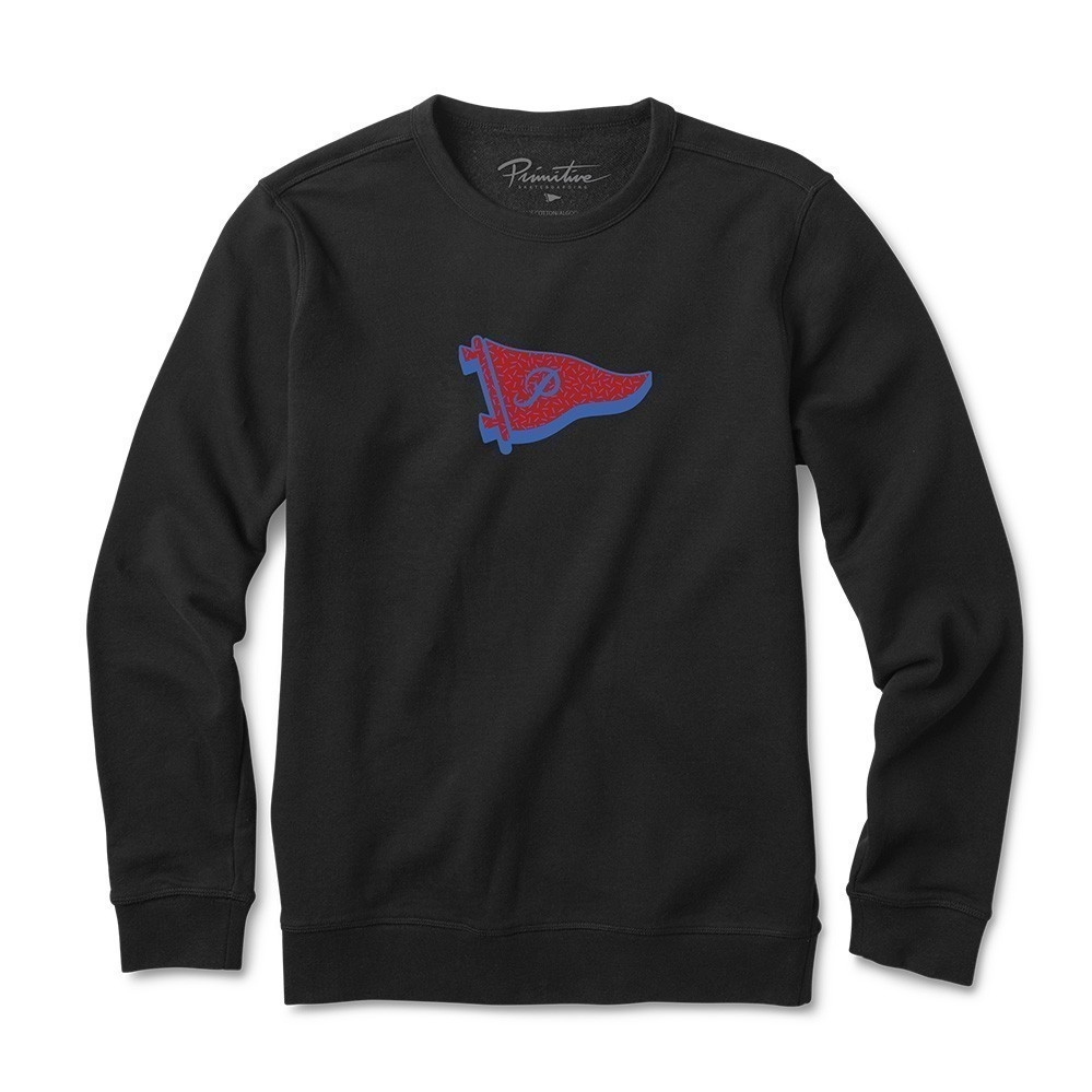 Primitive Retro Pennant Crewneck Black. OddDays