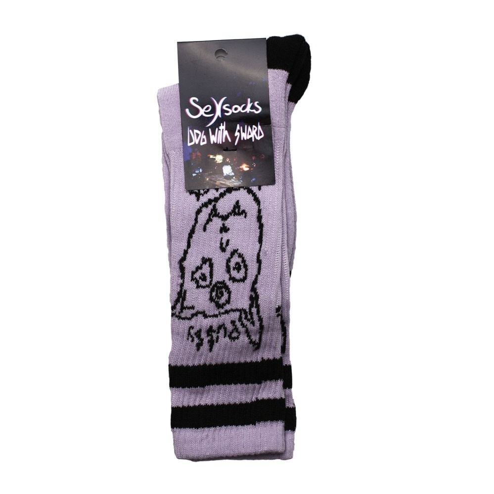 Высокие носки Sex Socks Dog With Sword Purple в московском скейтшопе  OddDays с доставкой по России.