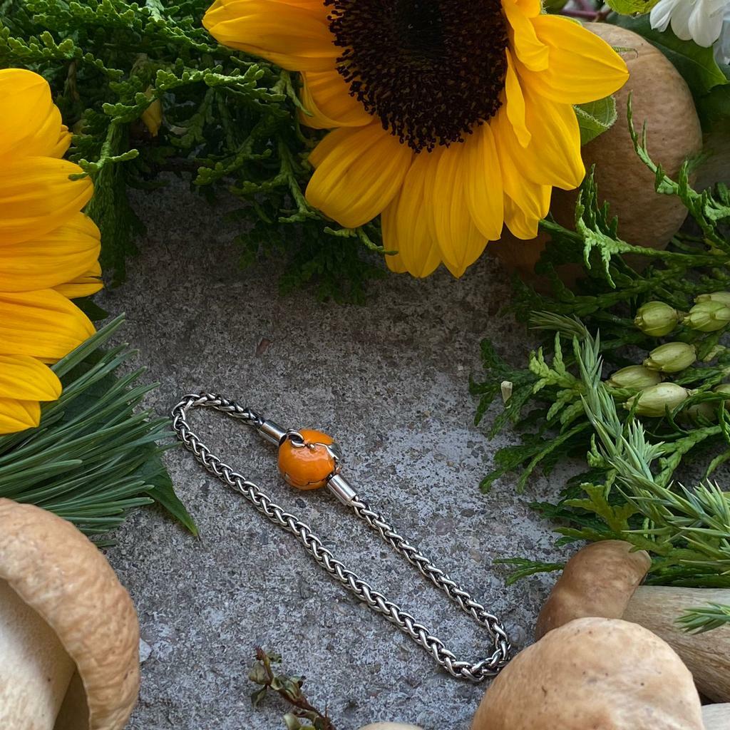 Enamel pumpkin bracelet
