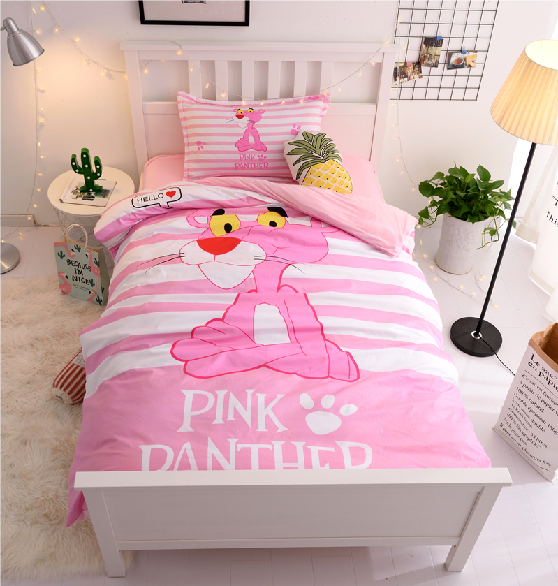 Постельное белье с розовой пантерой Pink panther купить в Москве 1,5 спальное сатин